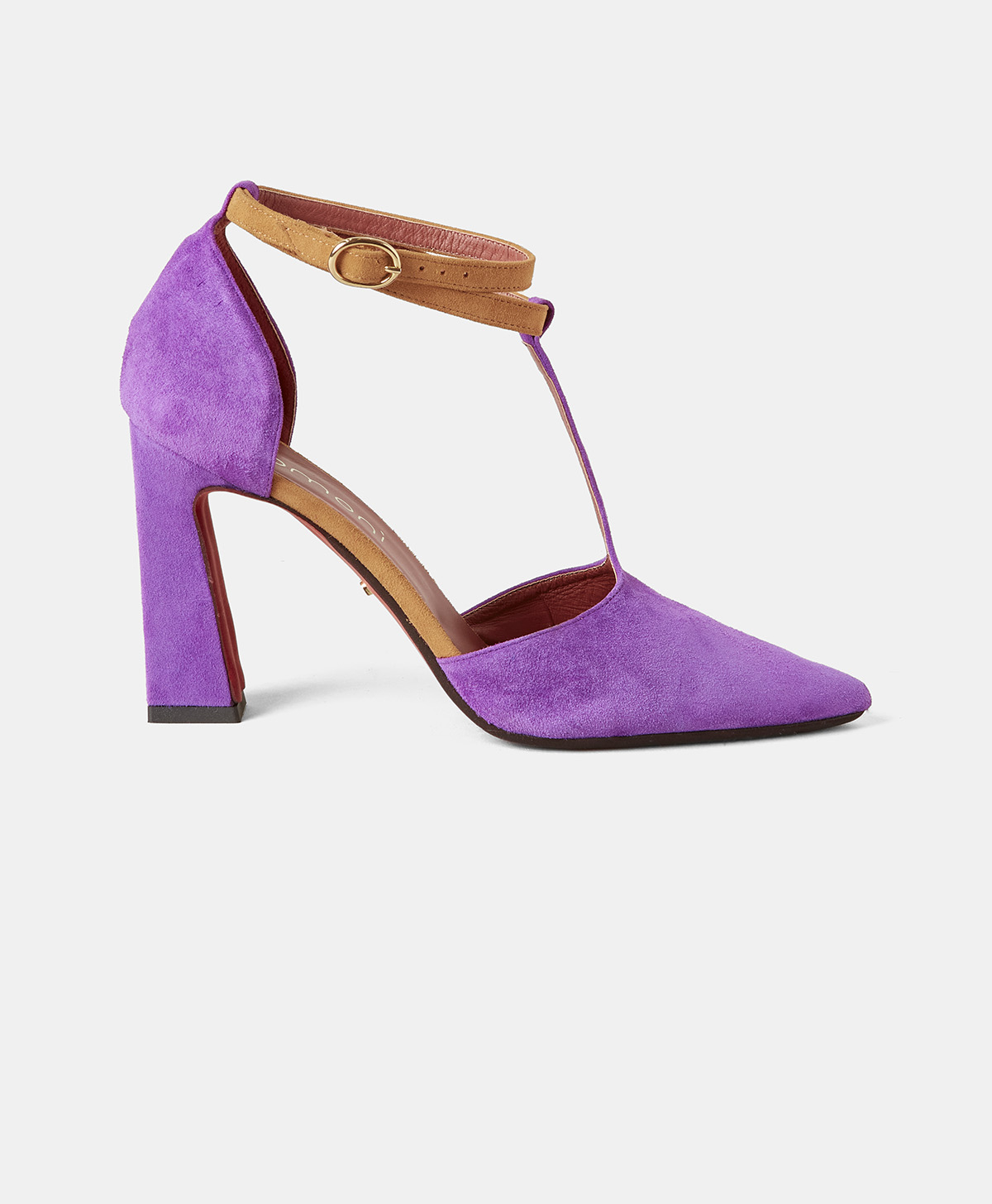 JOSSELIN DECOLLETE' WITH SUEDE SLINGBACK - VIOLET - Momonì