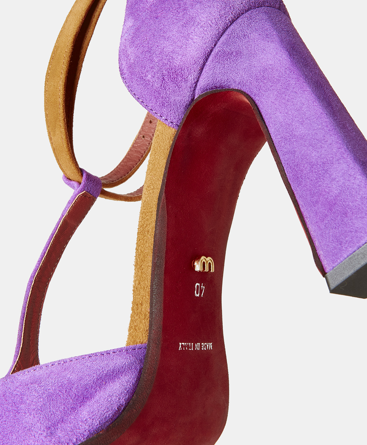 JOSSELIN DECOLLETE' WITH SUEDE SLINGBACK - VIOLET - Momonì