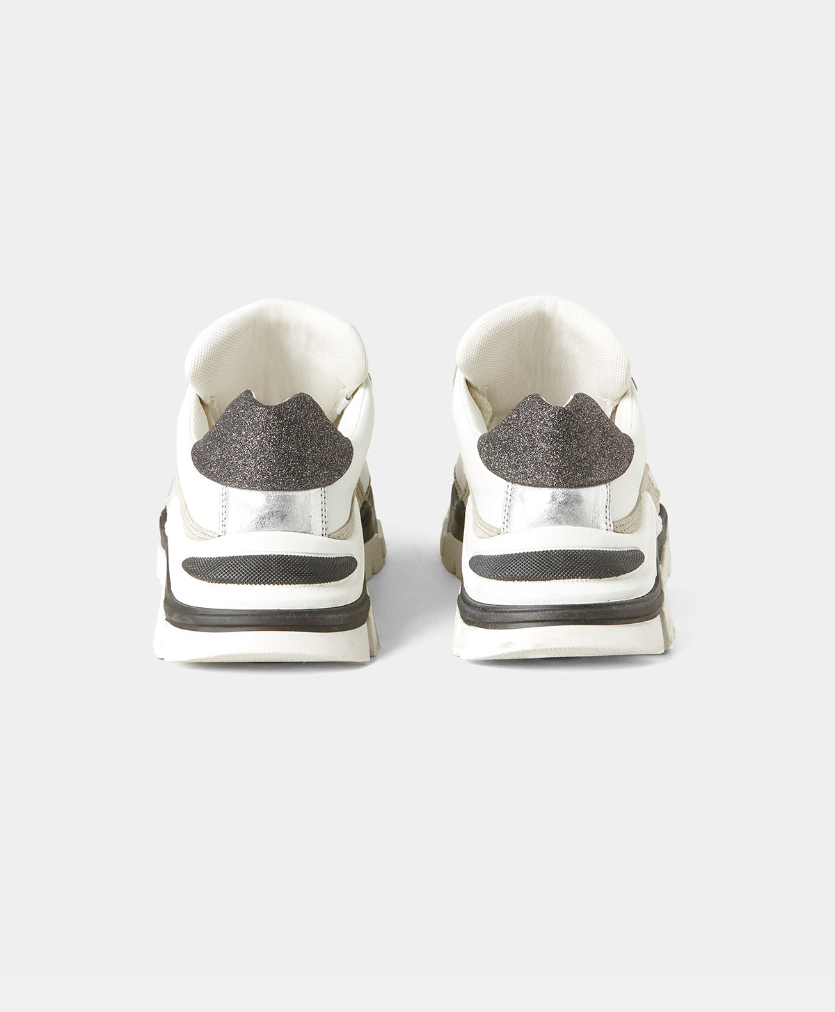 PUFFIN SNEAKERS IN LEATHER - WHITE/BLACK - Momonì