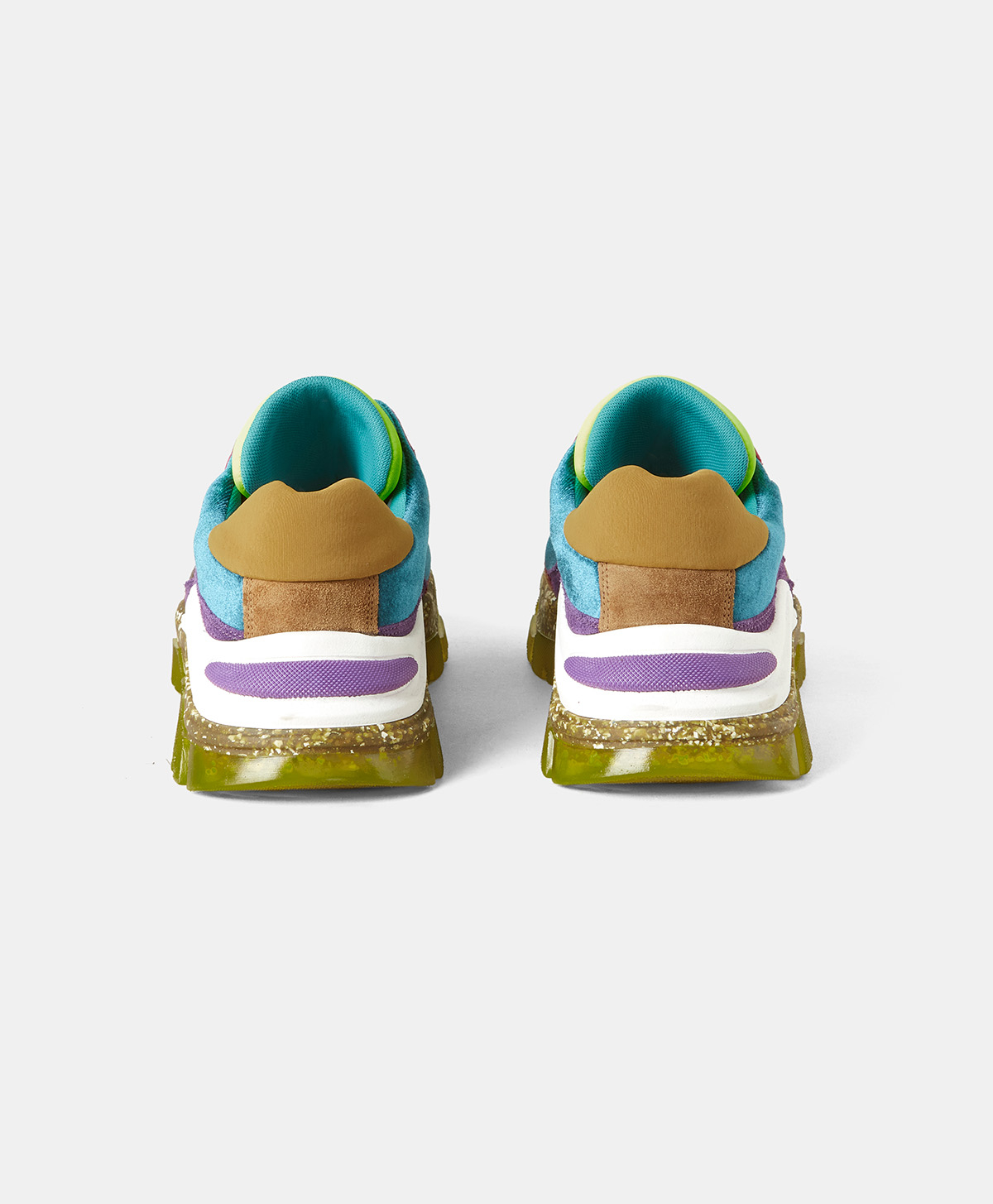 PUFFIN SNEAKERS IN LEATHER - TEAL/PINK - Momonì