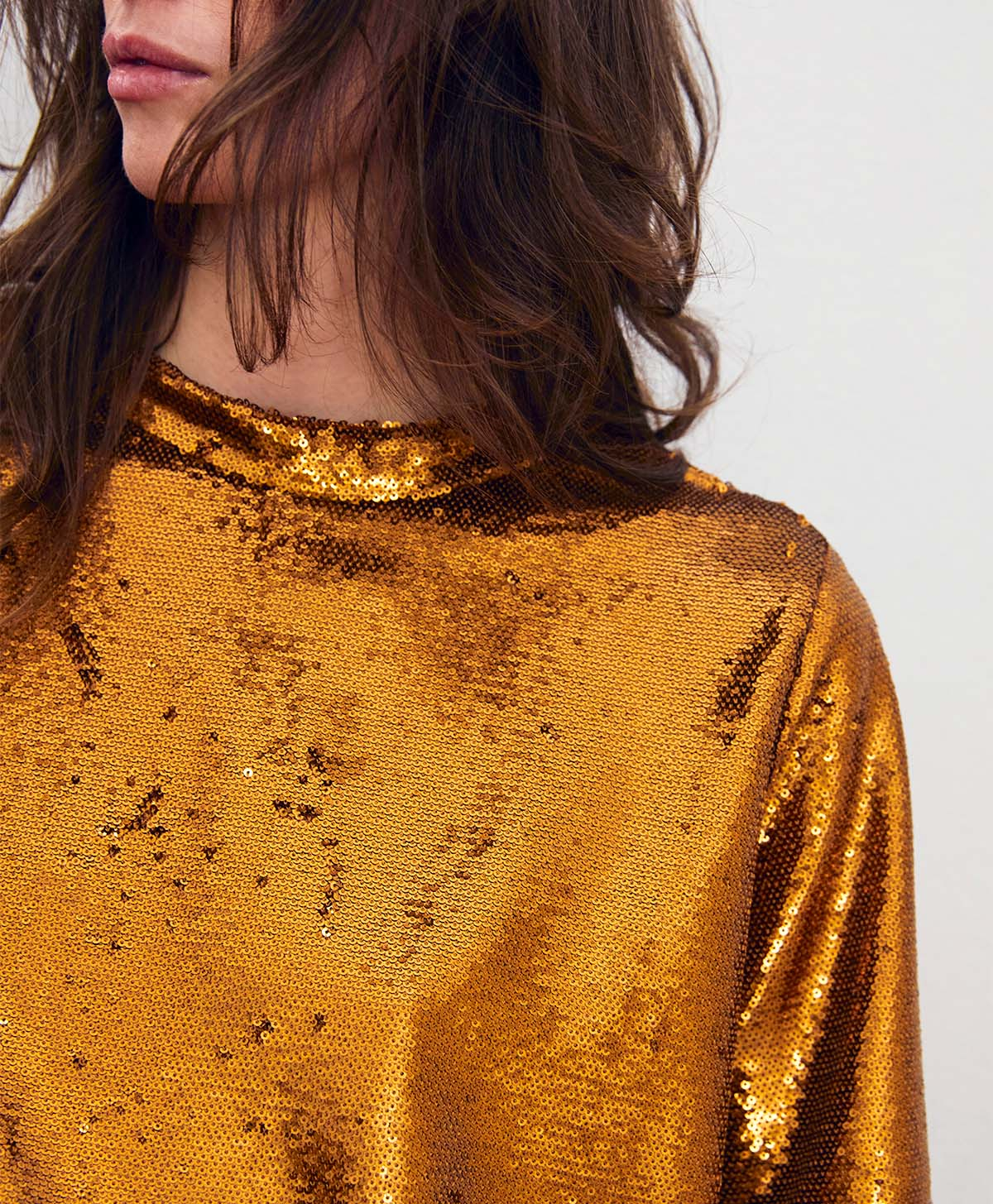 T-SHIRT IORA À PAILLETTES - BRONZE - Momonì
