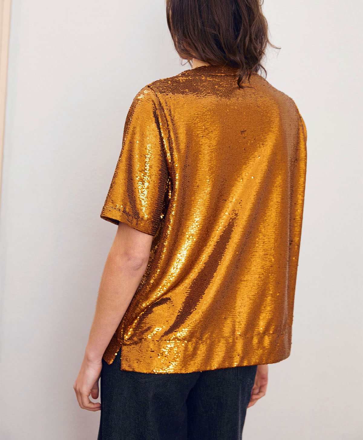T-SHIRT IORA À PAILLETTES - BRONZE - Momonì