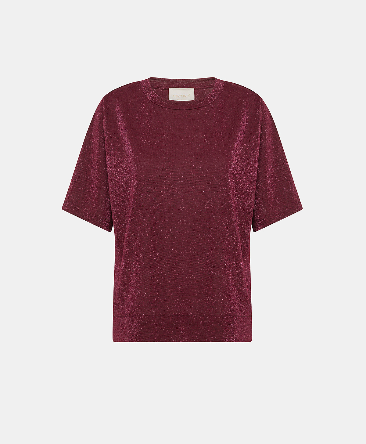 T-SHIRT IORA EN JERSEY LUREX - WINE RED - Clothing - Momonì