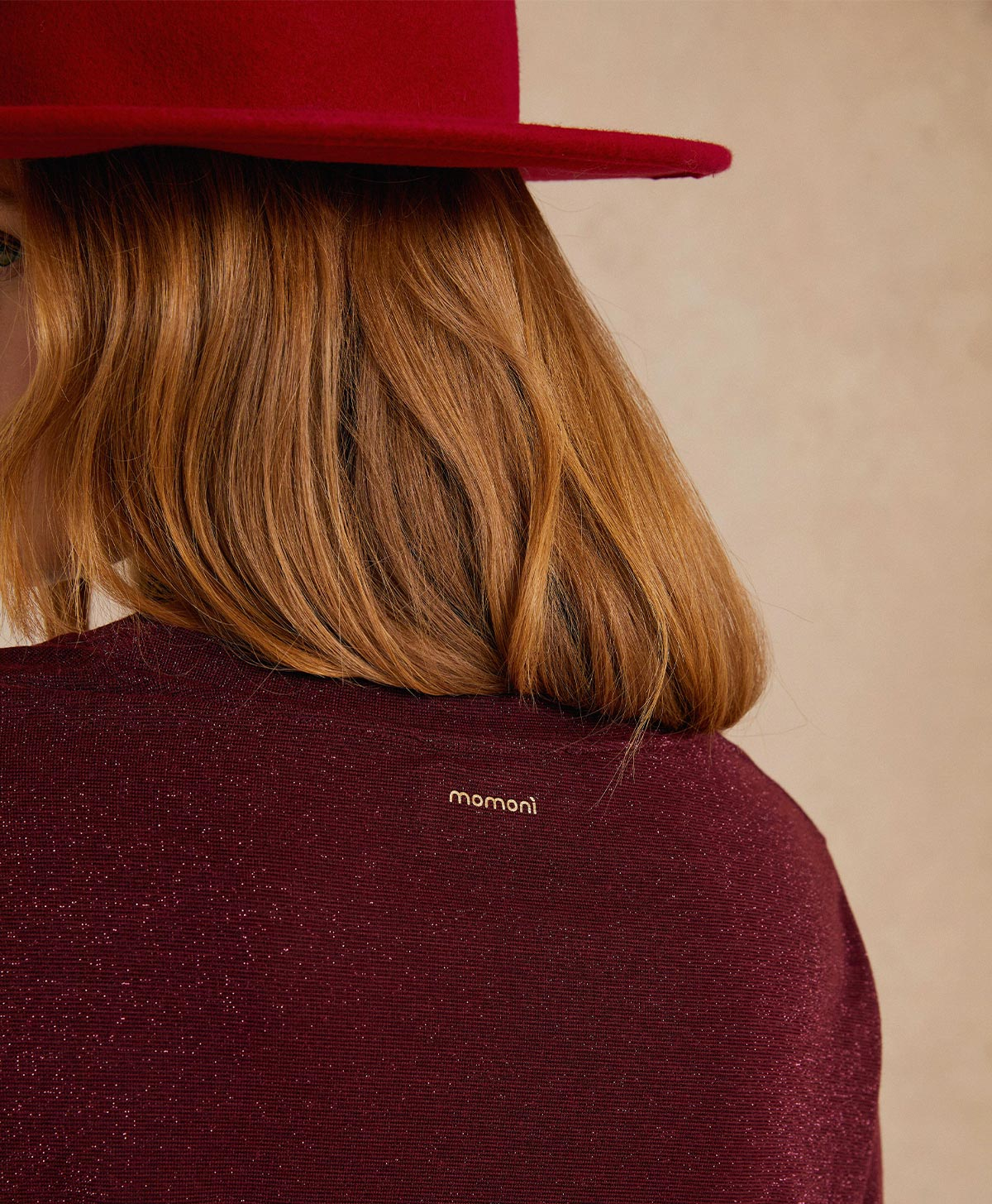 T-SHIRT IORA EN JERSEY LUREX - WINE RED - Momonì