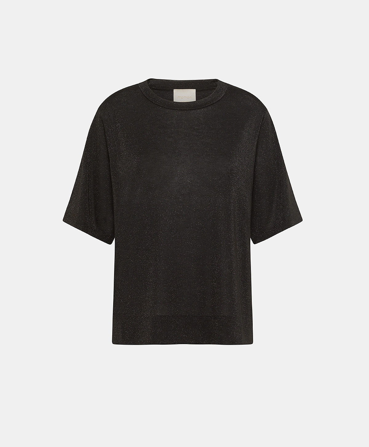 IORA TSHIRT IN LUREX JERSEY - BLACK - Clothing - Momonì