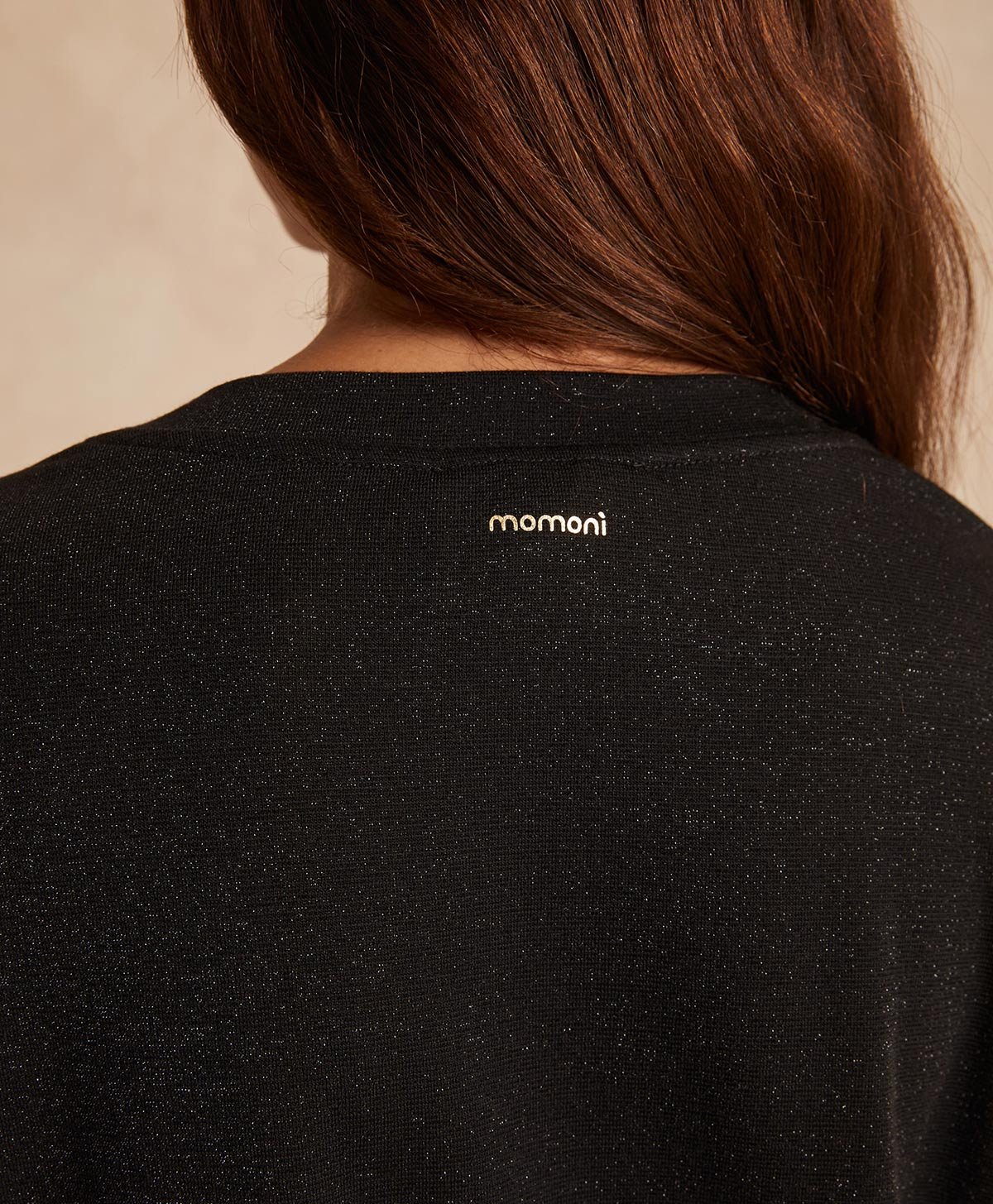 T-SHIRT IORA EN JERSEY LUREX - NOIR - Momonì