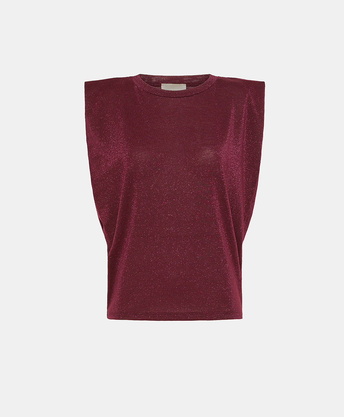 ENNA TOP IN LUREX JERSEY - WINE RED - Clothing - Momonì