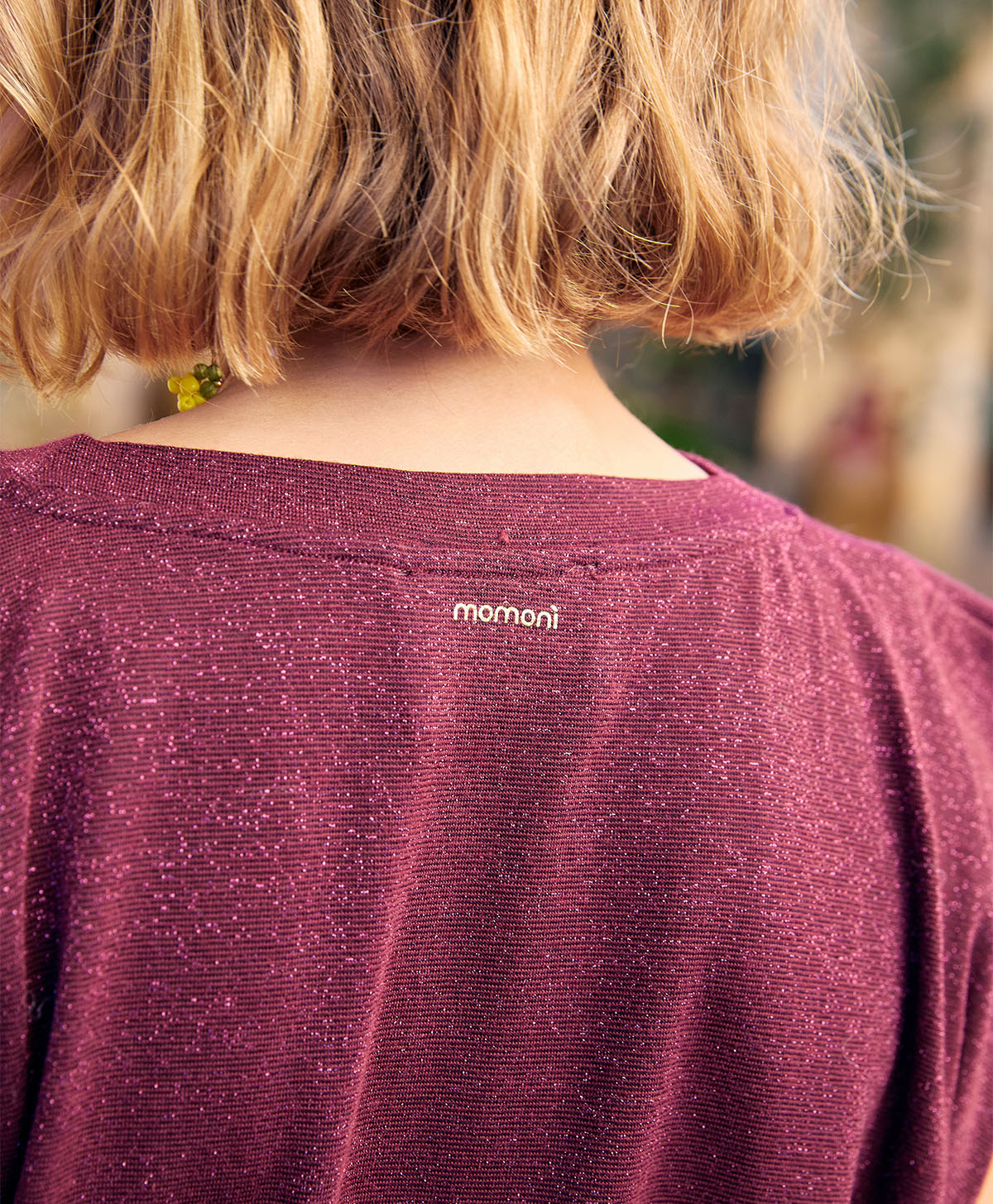 TOP ENNA EN JERSEY LUREX - WINE RED - Momonì