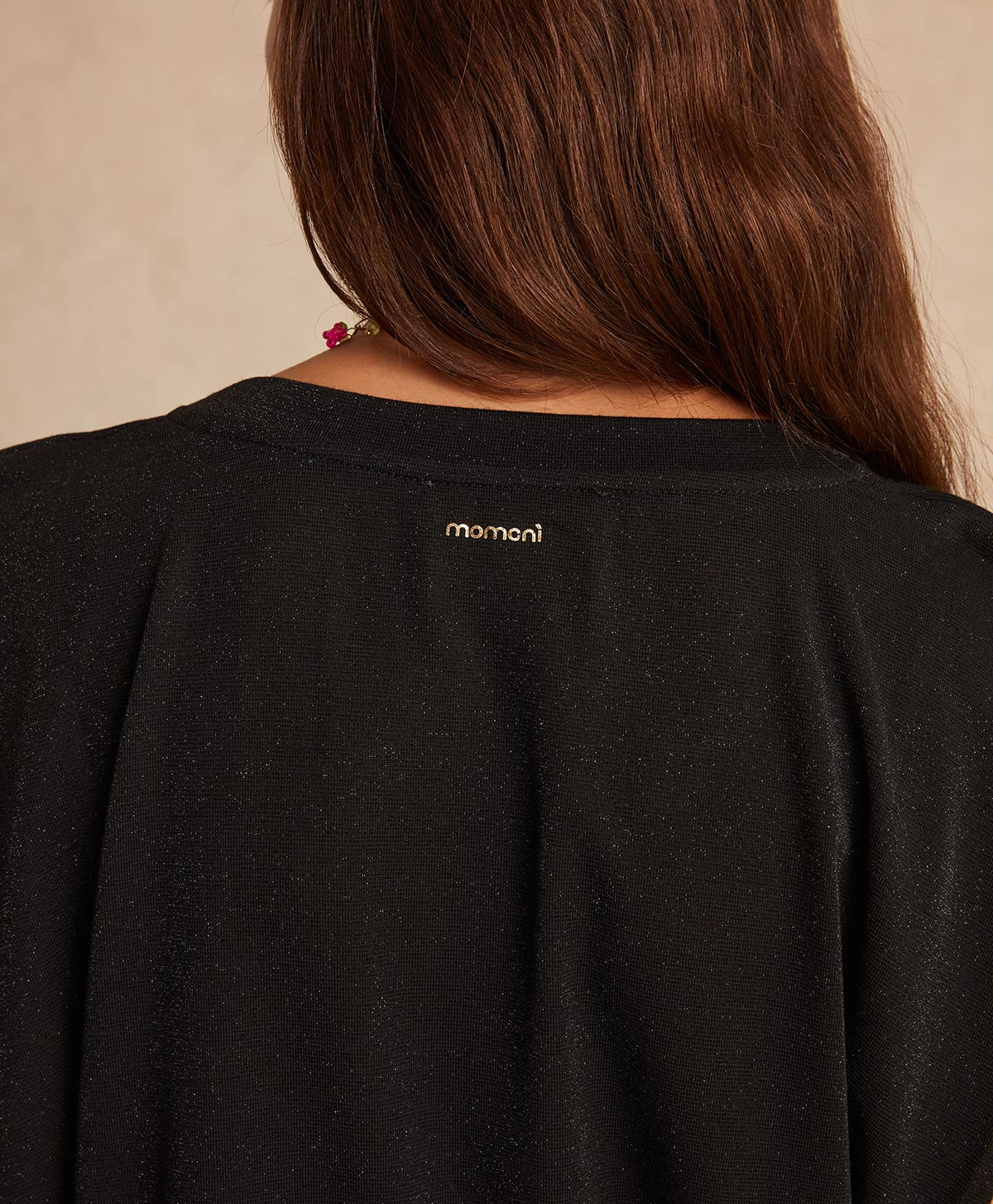 ENNA TOP IN LUREX JERSEY - BLACK - Momonì