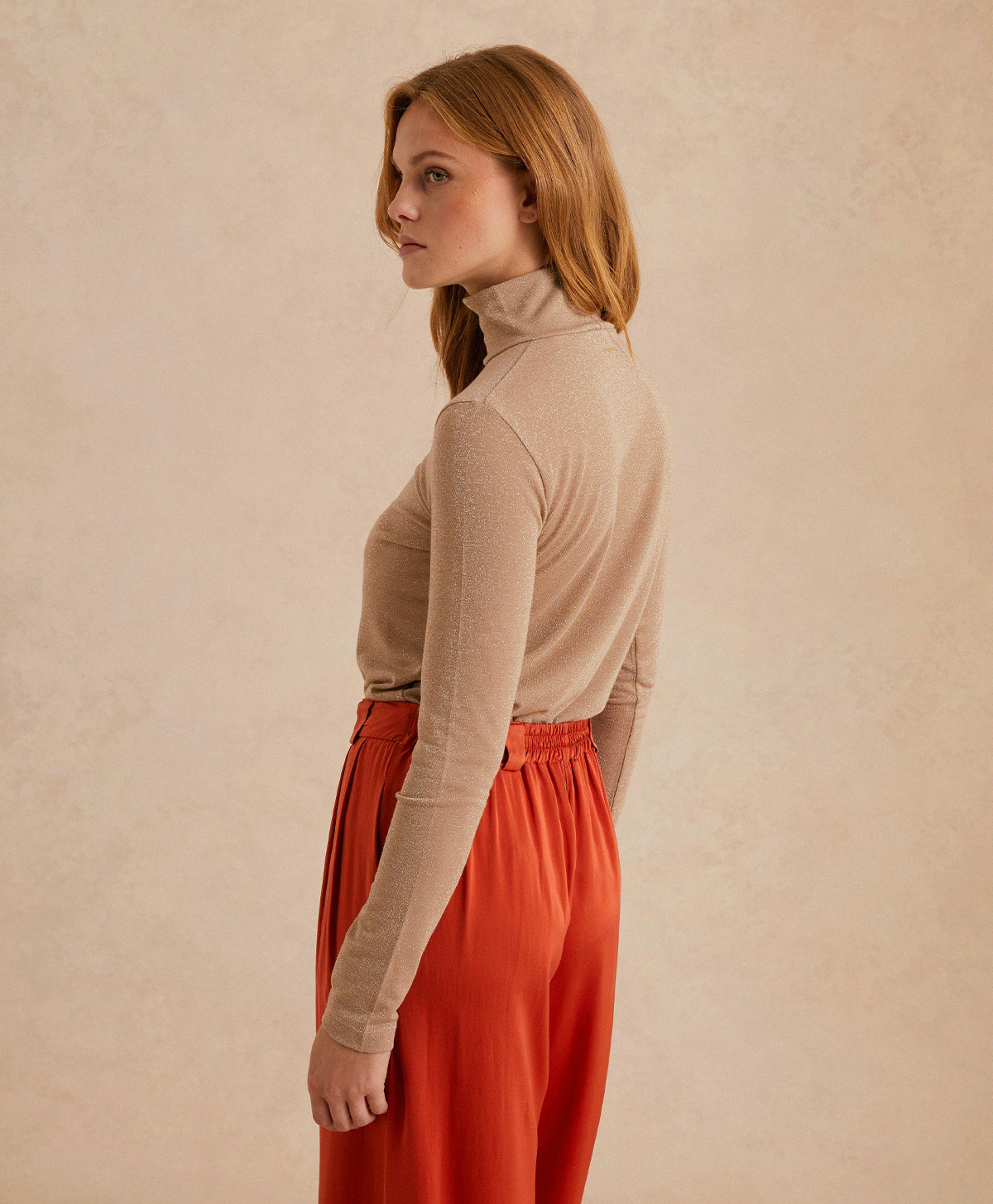 RODOLPHE TSHIRT IN LUREX JERSEY - BEIGE - Momonì
