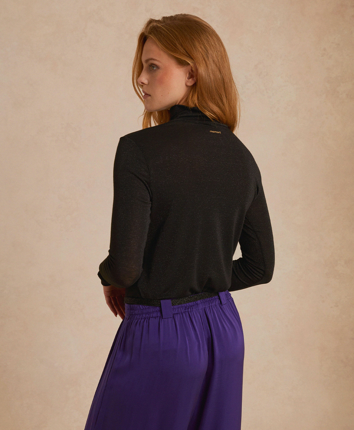 RODOLPHE TSHIRT IN LUREX JERSEY - BLACK - Momonì
