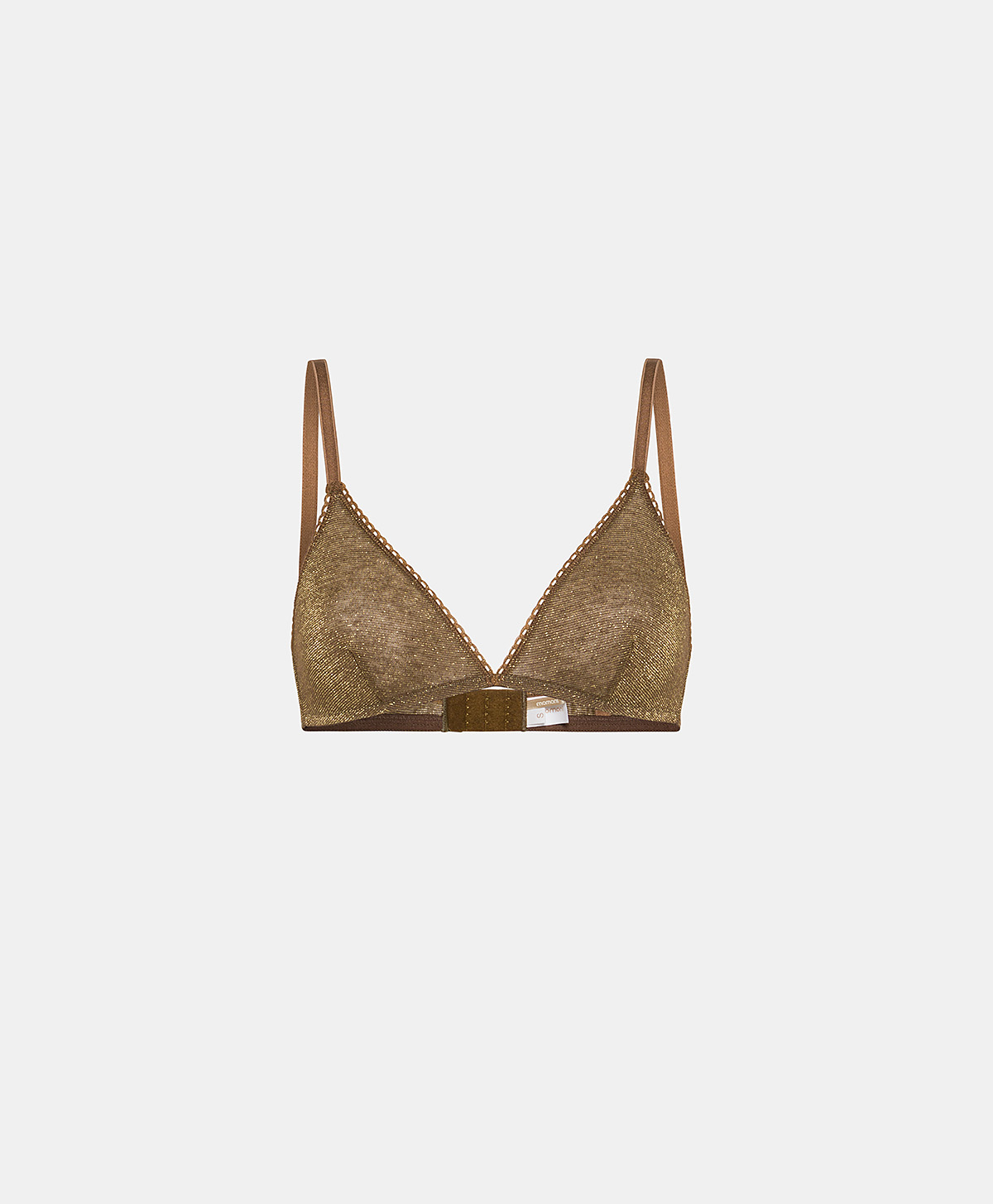 AMETHIST BRA IN LUREX JERSEY - CIGAR BROWN - Underwear - Momonì