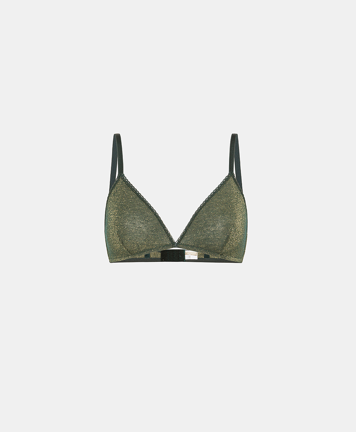AMETHIST BRA IN LUREX JERSEY - FOREST GREEN - Momonì