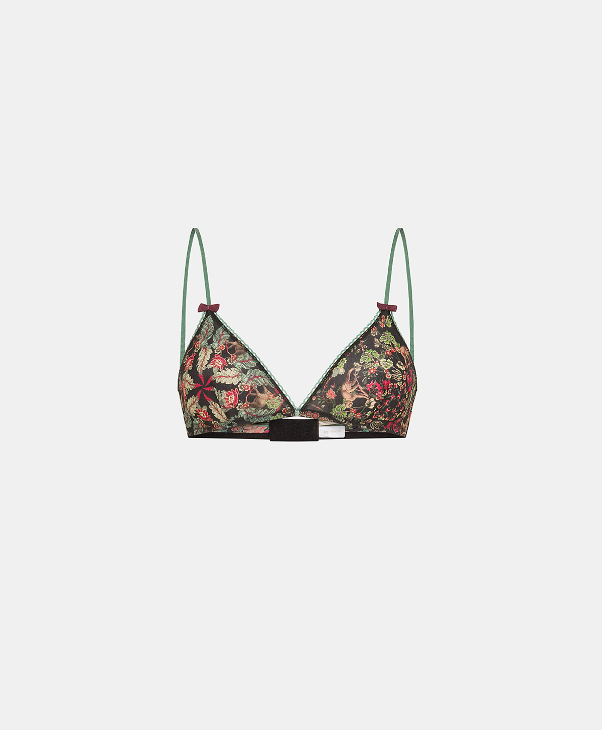 REGGISENO AMETHIST IN NYLON STAMPATO - NERO/ROSSO - Underwear - Momonì