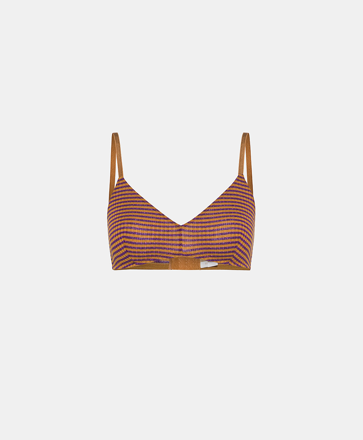 LUCAS BRA IN LUREX RIB STRIPE - CURRY/VIOLET - Underwear - Momonì