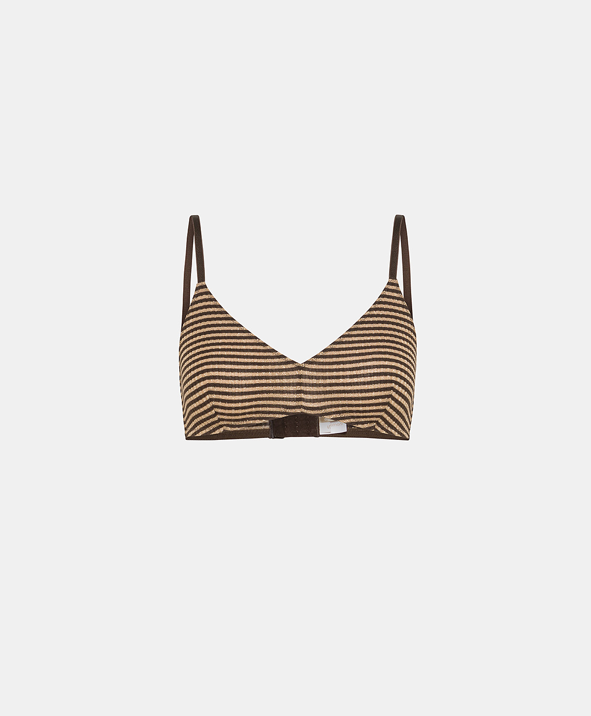 LUCAS BRA IN LUREX RIB STRIPE - DARK/GOLD - Momonì