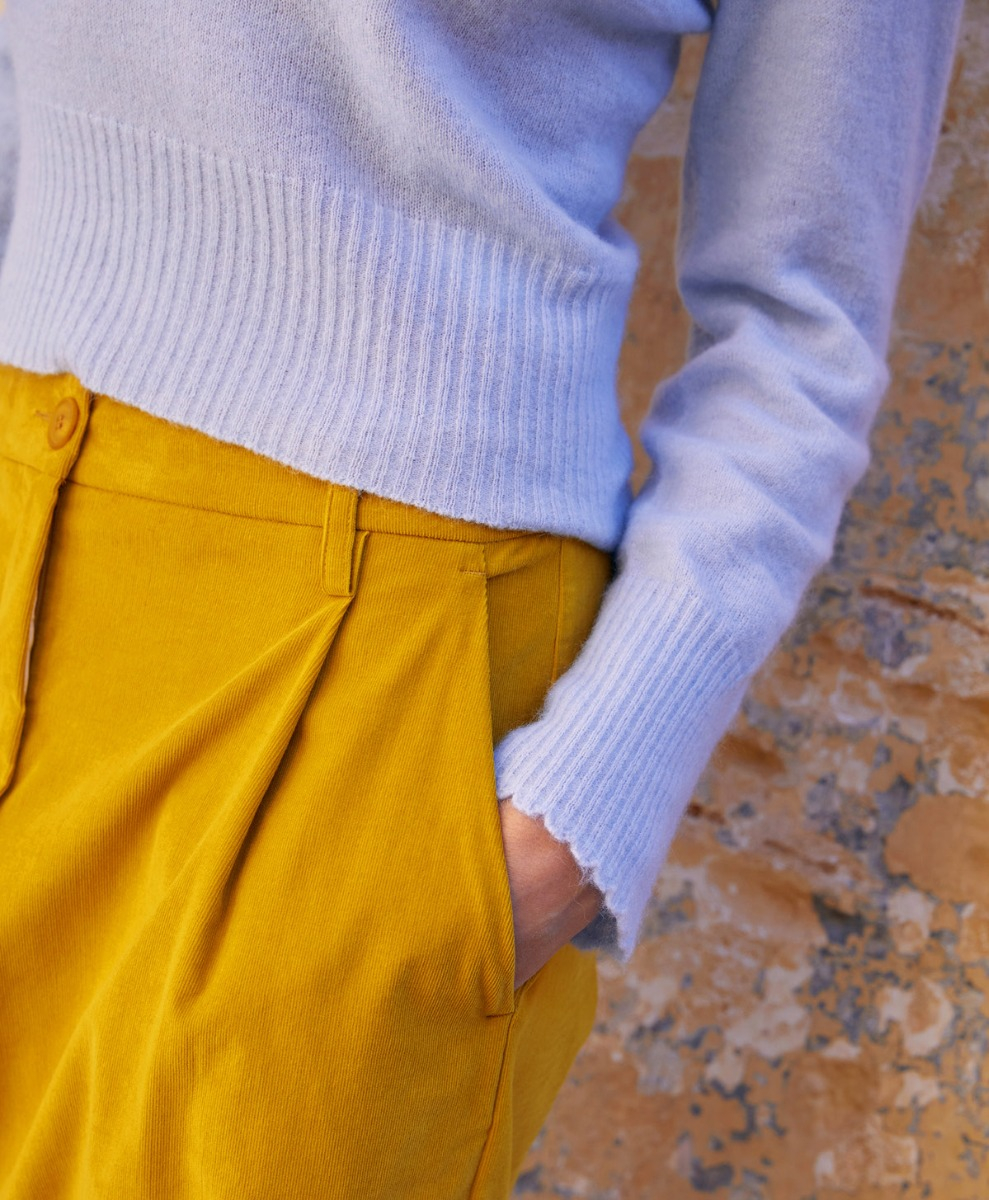 TRICOT ELOI EN MOHAIR DOUX STRETCH - BLEU CIEL - Momonì