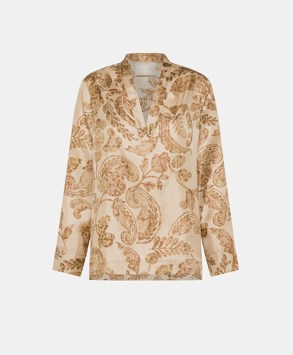 AMBROISE BLOUSE IN SILK TWILL - DUSTY PINK/MULTICOLOUR - Momonì