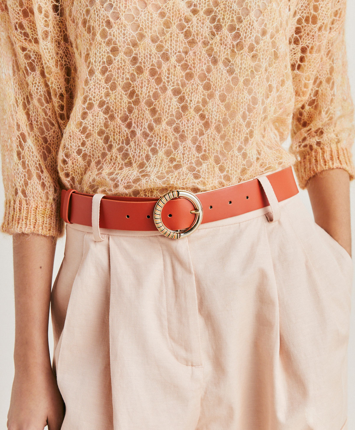 MONTOYA BELT IN NAPPA LEATHER - PAPAYA - Momonì