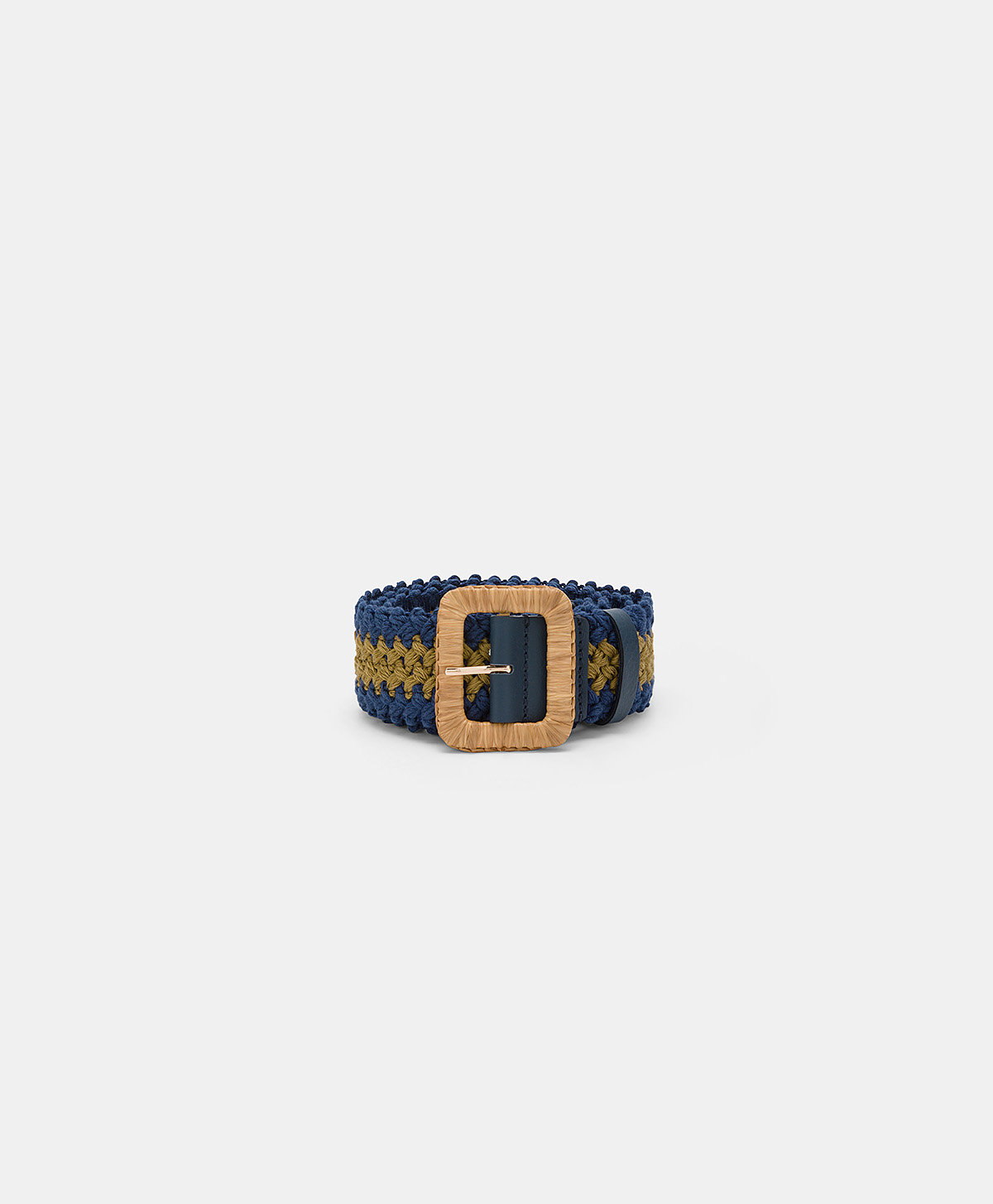 MALIKA BELT WITH BUCKLE - BLUE/OLIVE GREEN - Momonì
