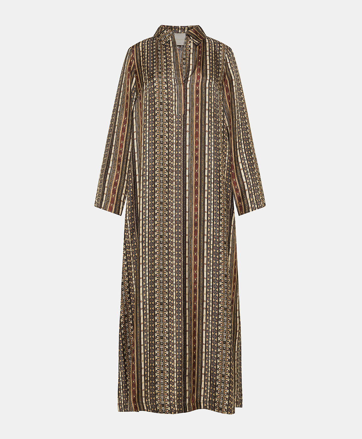 ALIGUSTA DRESS IN SILK TWILL - MULTICOLOR BLACK - Momonì