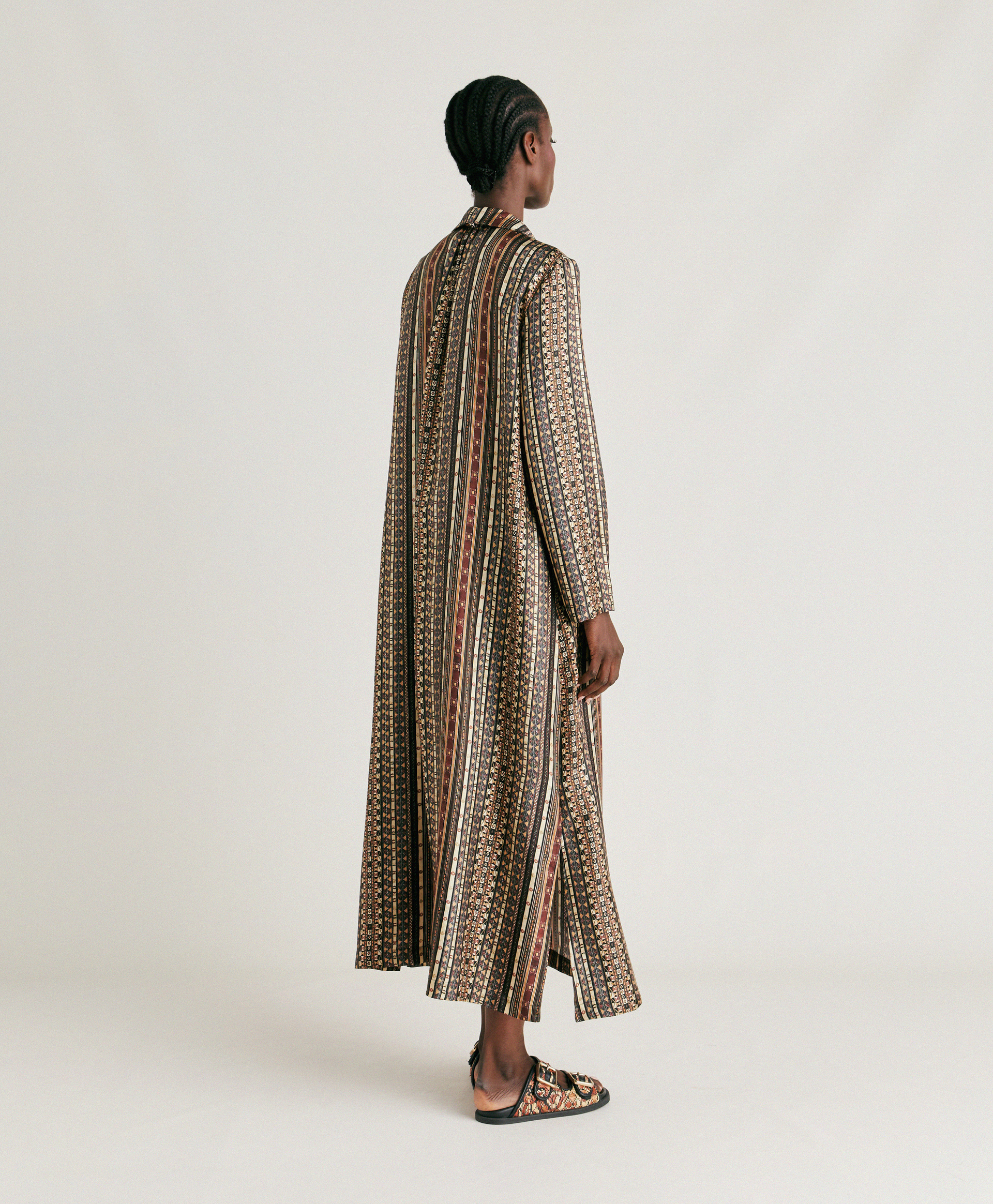 ALIGUSTA DRESS IN SILK TWILL - MULTICOLOR BLACK - Momonì