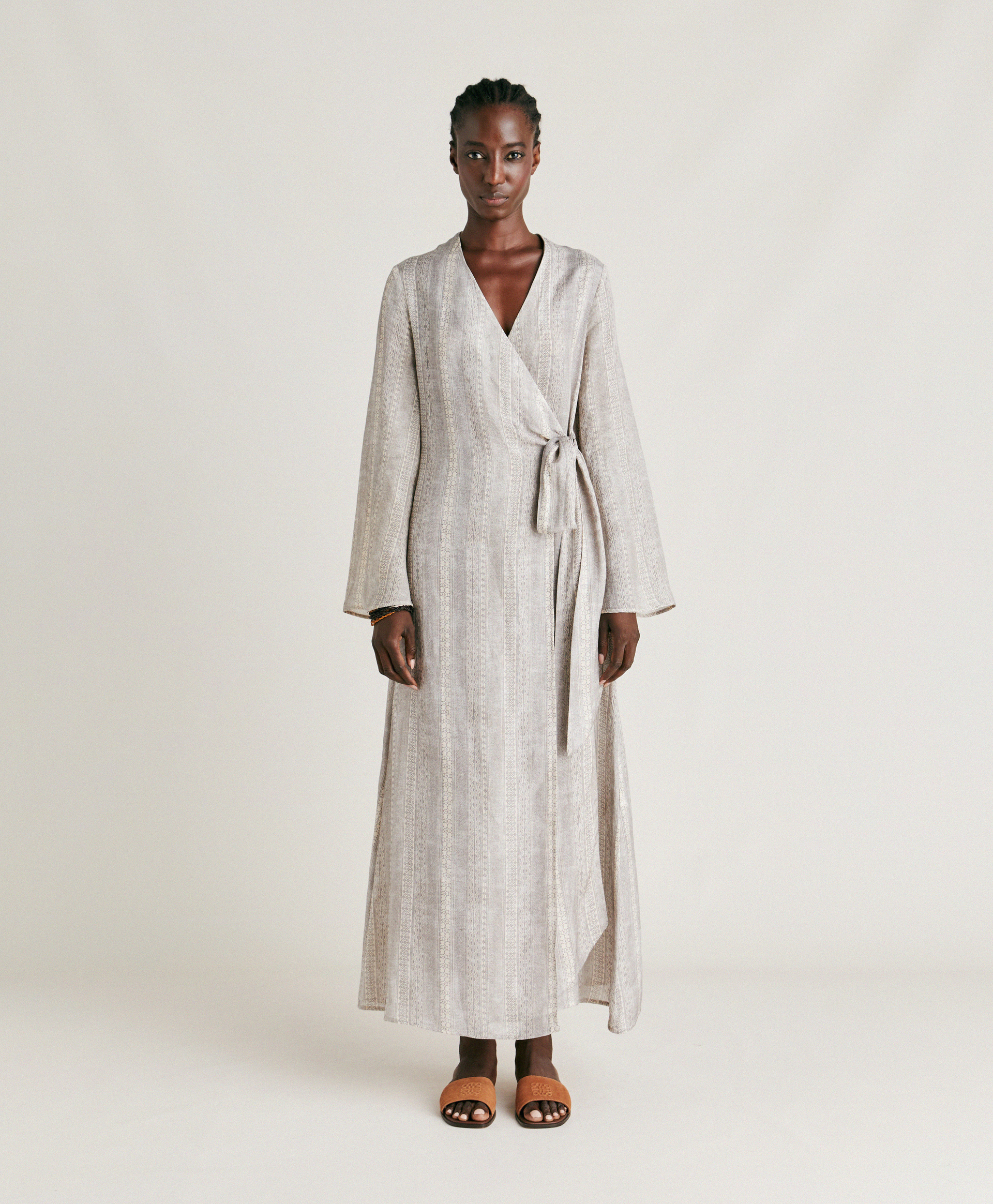 CATERINA DRESS IN VISCOSE/LINEN - CREAM/PEARL - Momonì