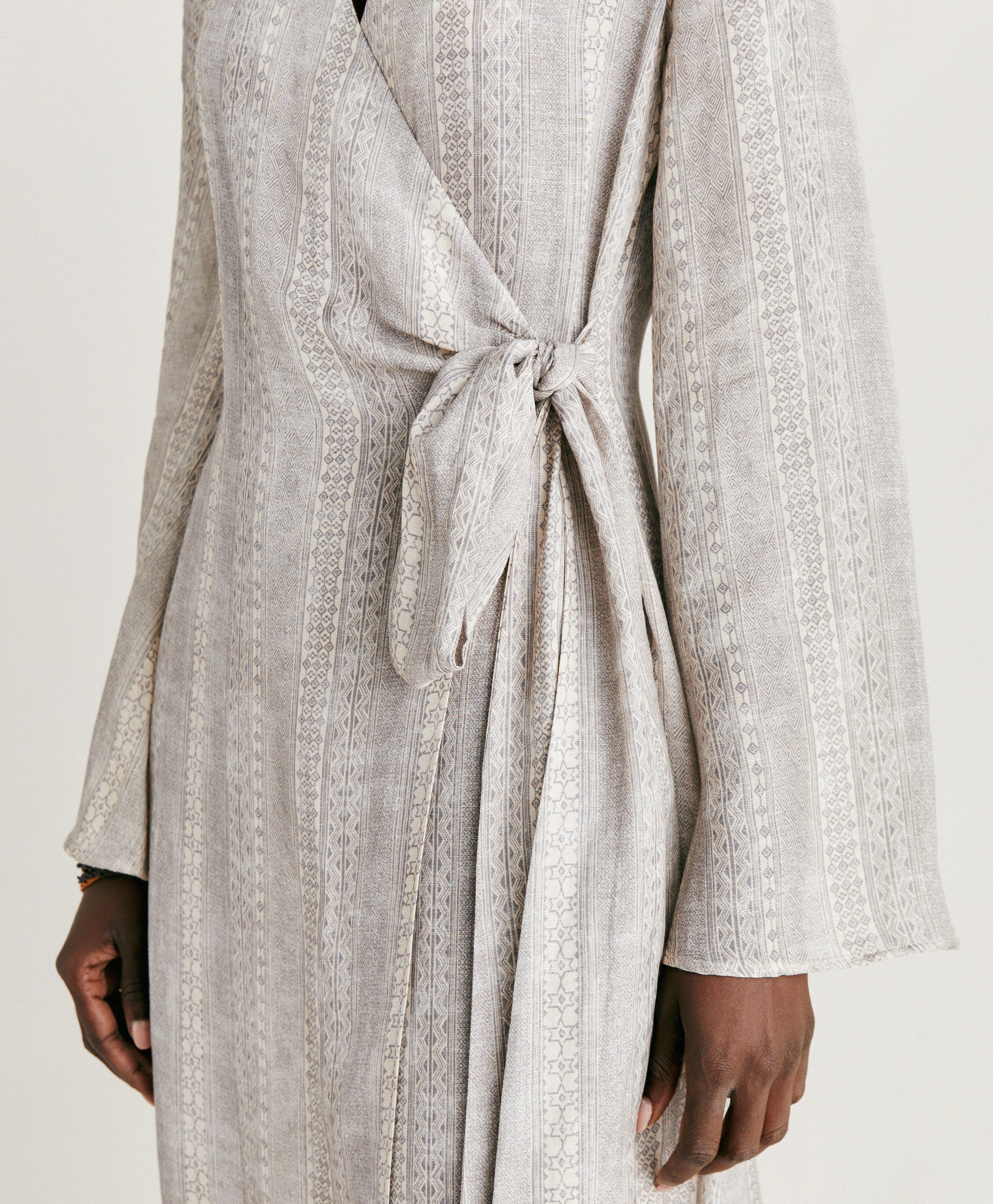 CATERINA DRESS IN VISCOSE/LINEN - CREAM/PEARL - Momonì