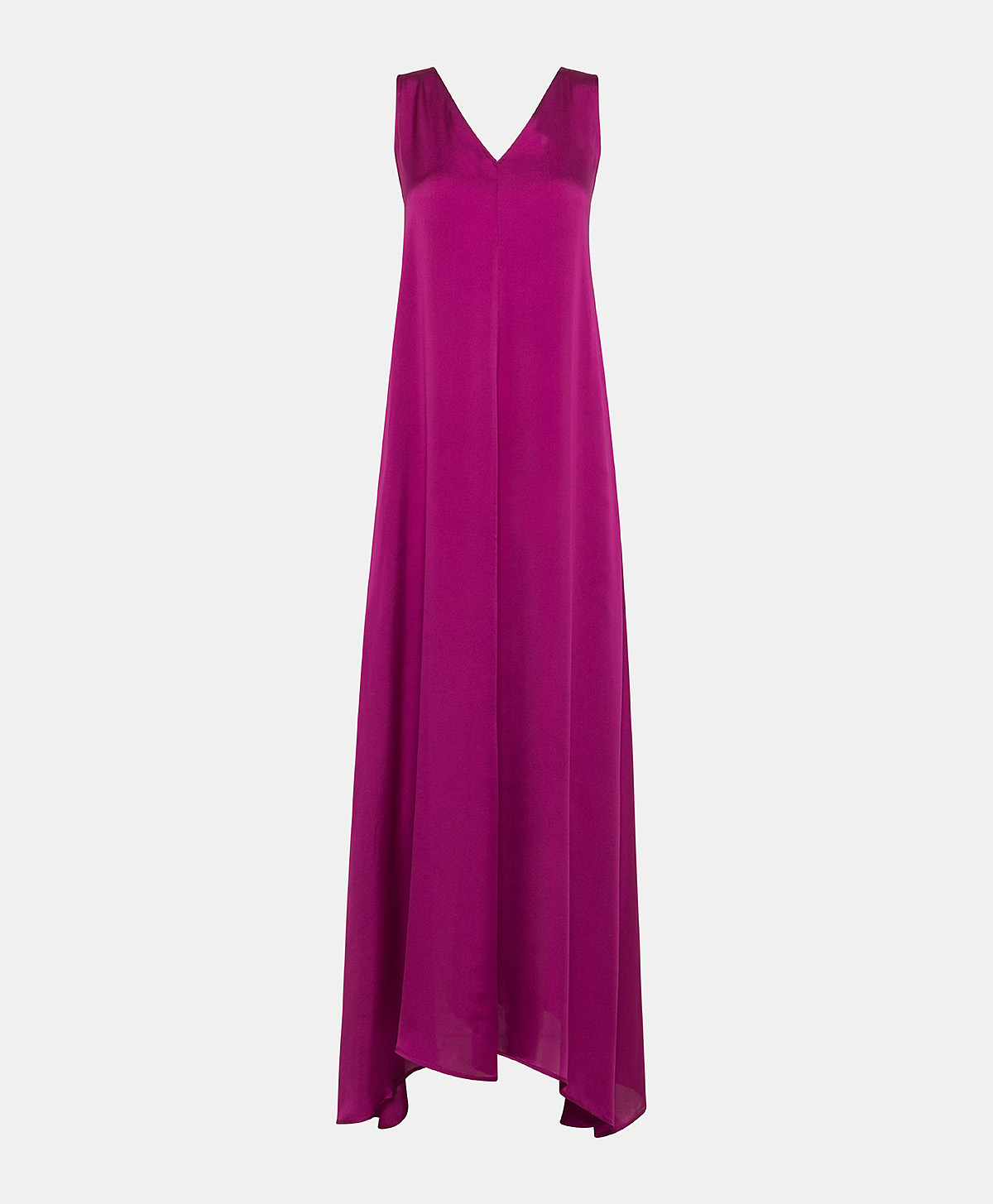 ROBE HELENA EN SOIE UNIE - CYCLAMEN - Momonì