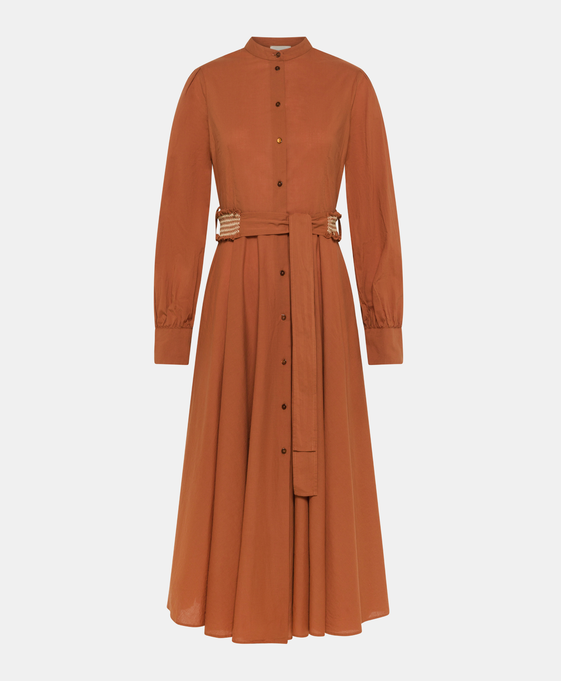 SINZIAS DRESS WITH COTTON VOILE - TERRACOTTA - Momonì
