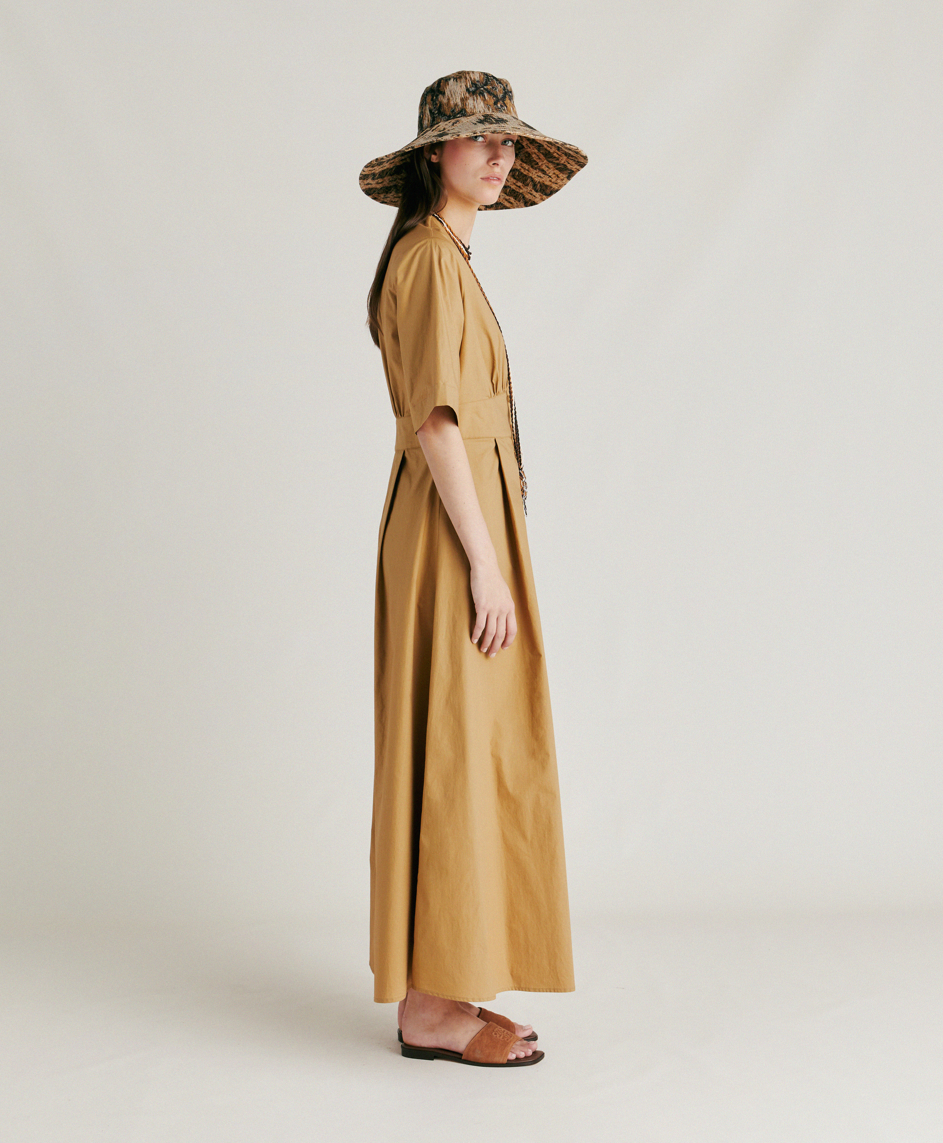 ROBE MARTINELLA EN POPELINE - SABLE - Momonì