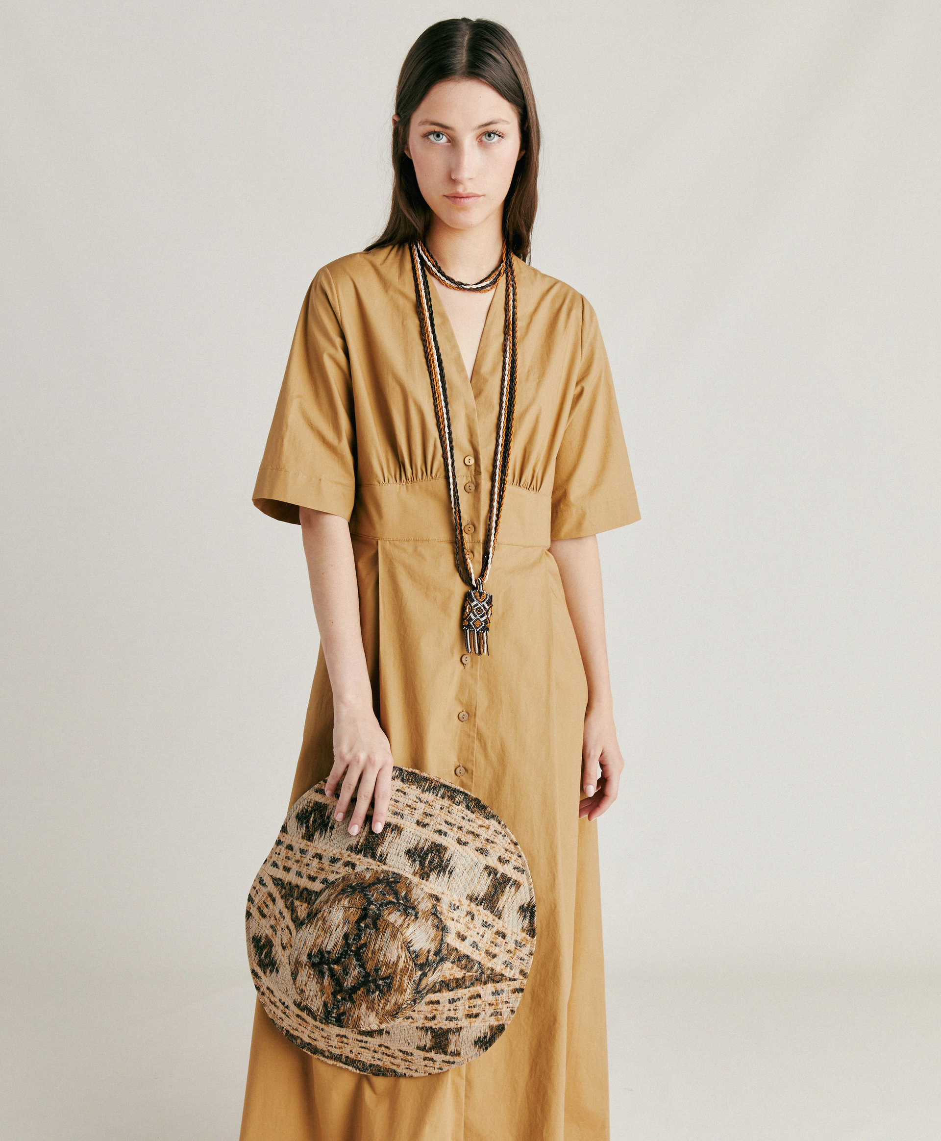 ROBE MARTINELLA EN POPELINE - SABLE - Momonì