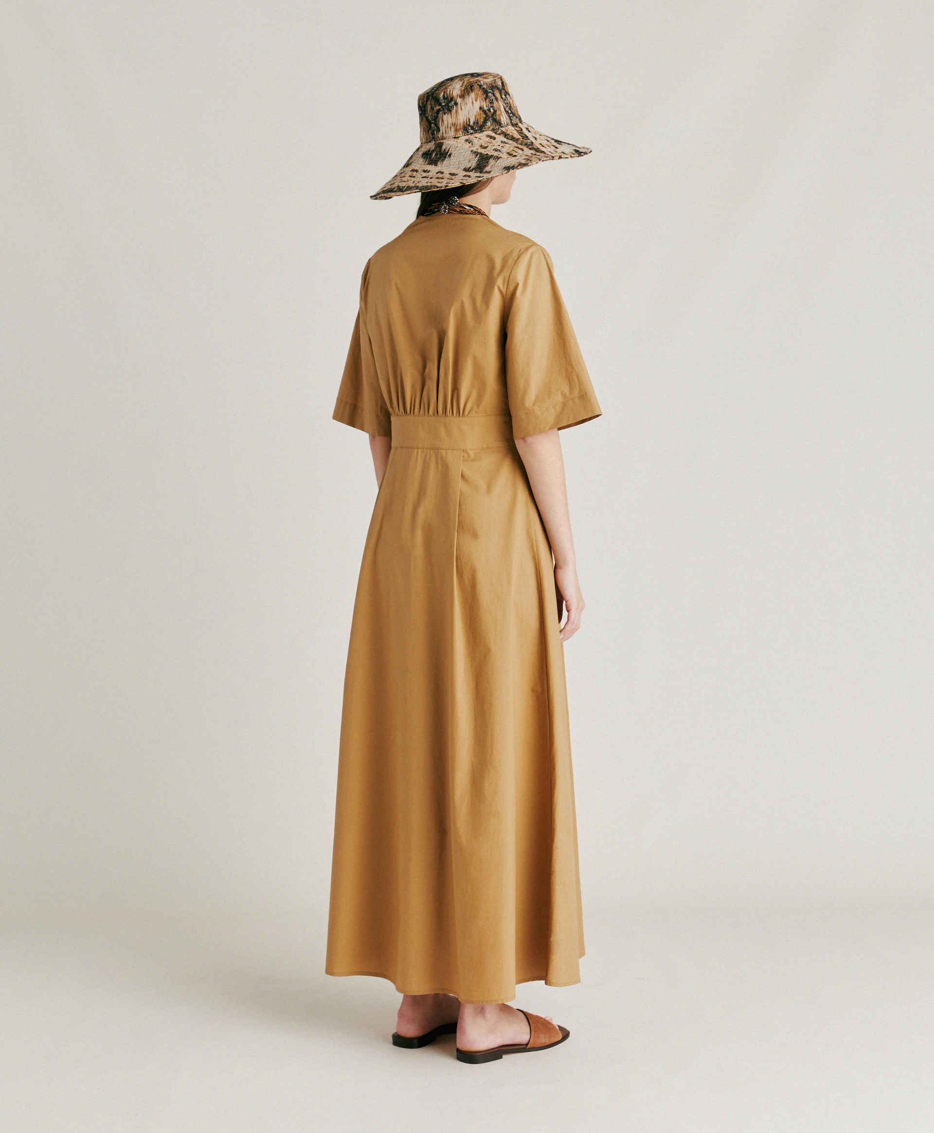 ROBE MARTINELLA EN POPELINE - SABLE - Momonì