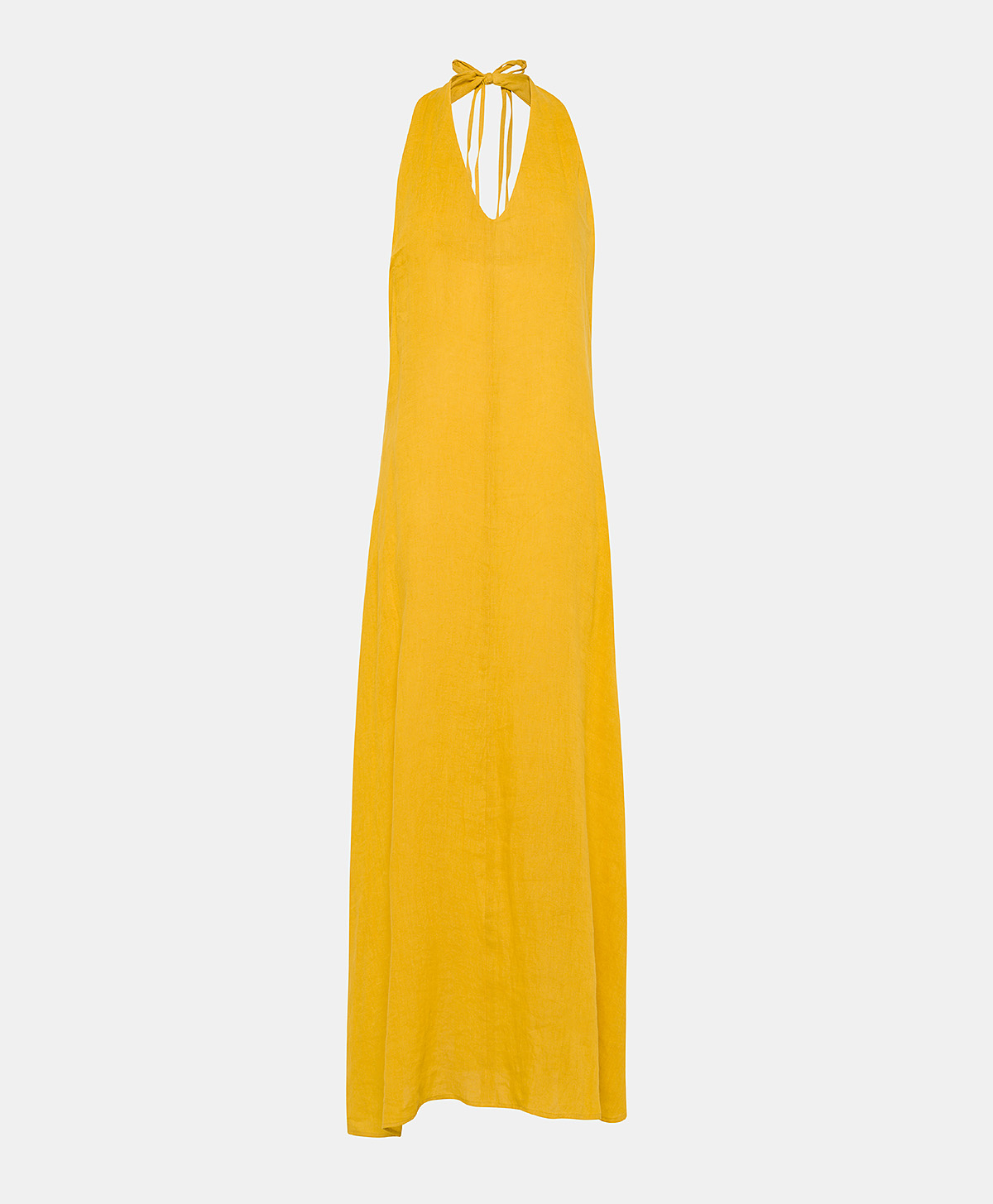 ROBE AURORA EN LIN - JAUNE SOLEIL - Momonì