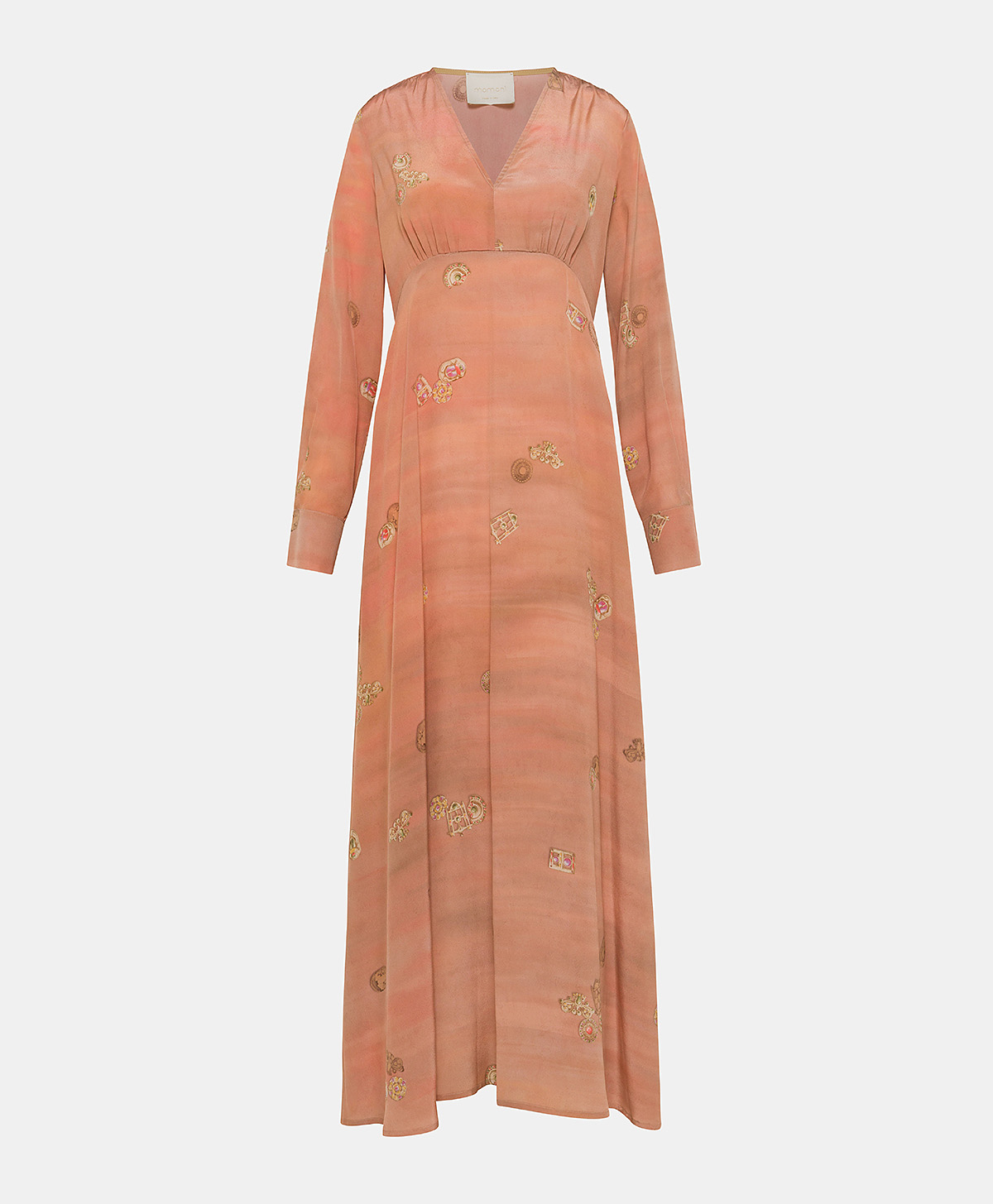 CALA JUNCO DRESS IN CREPE DE CHINE  - ROSE MULTICOLOUR - Momonì
