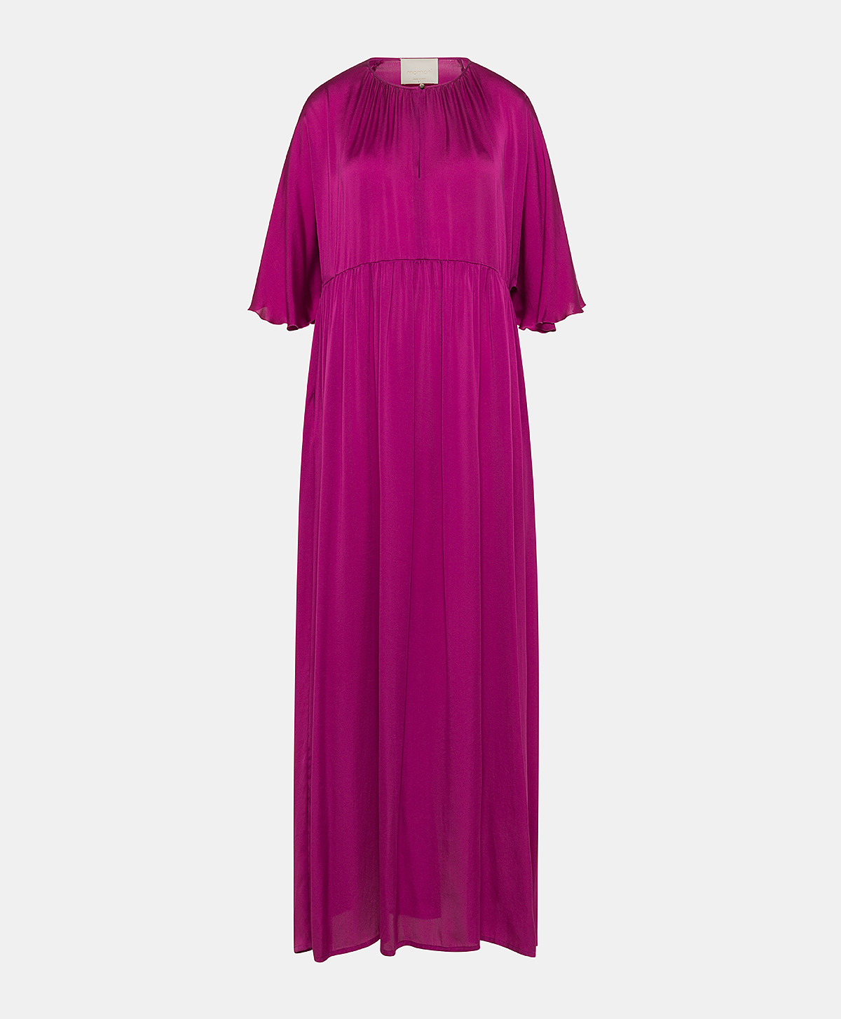 ROBE GINEVRA EN SOIE UNIE - CYCLAMEN - Momonì