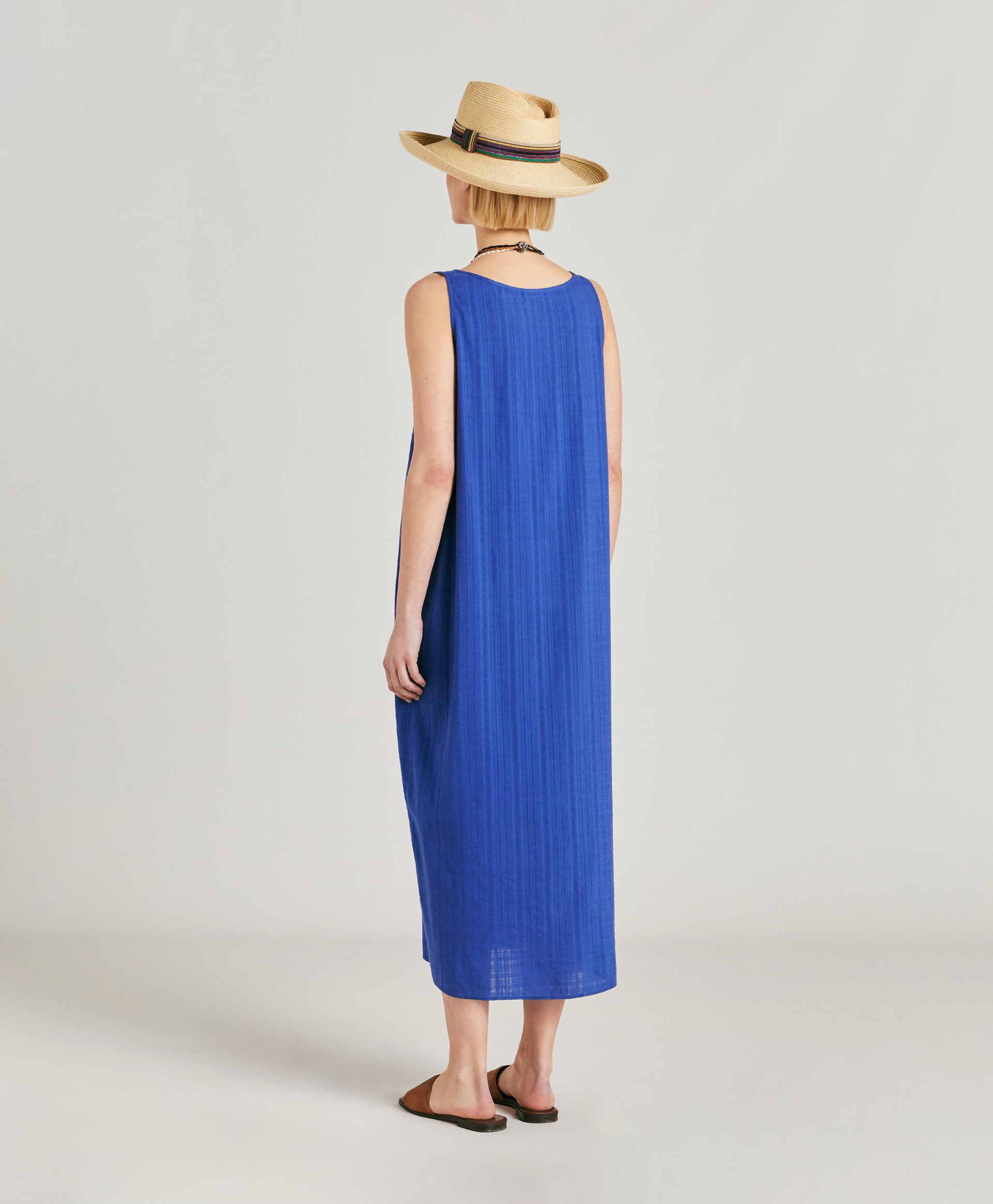 ROBE CATARIA EN GAZE - BLEU - Momonì