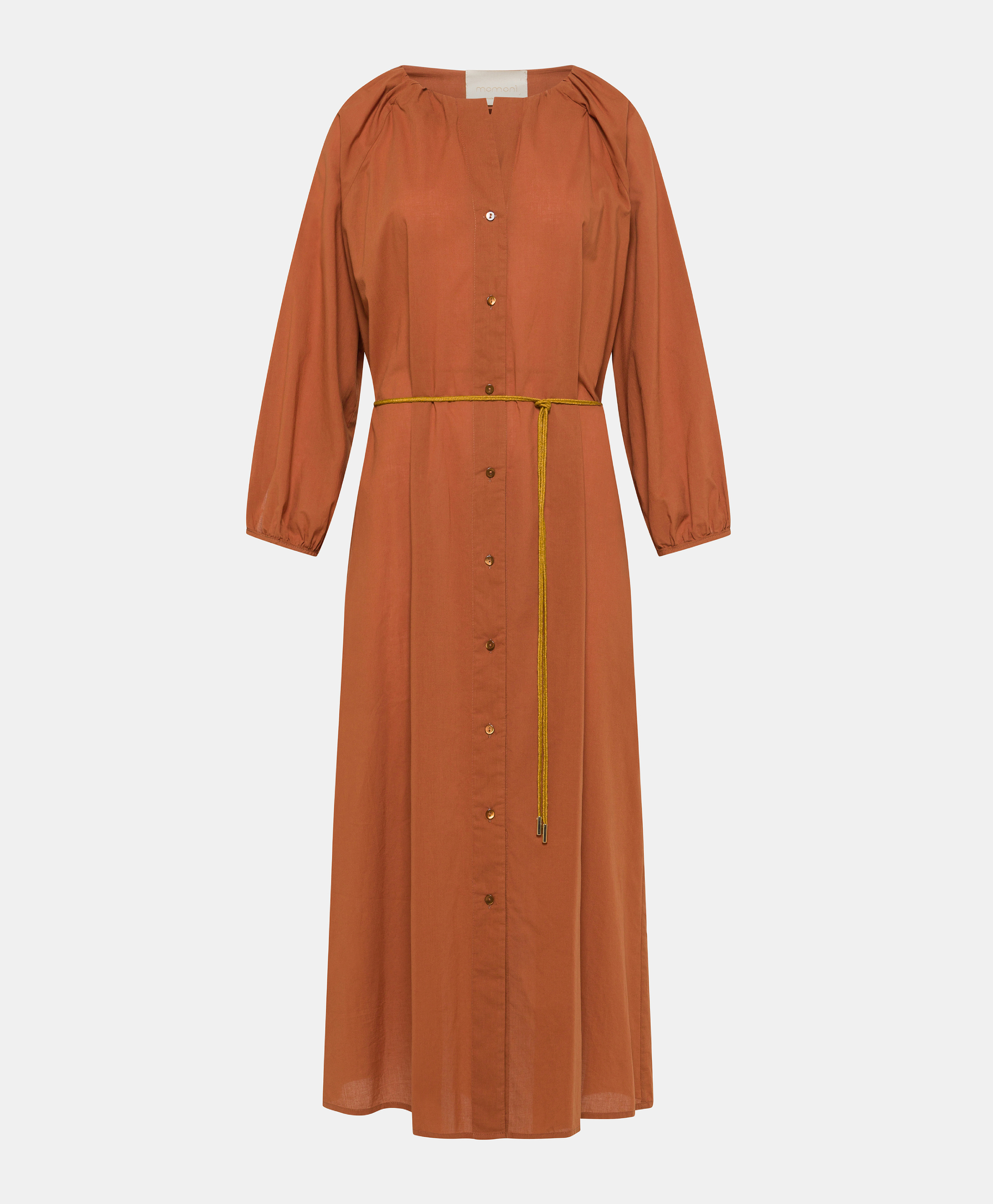 CALDES DRESS WITH COTTON VOILE - TERRACOTTA - Momonì