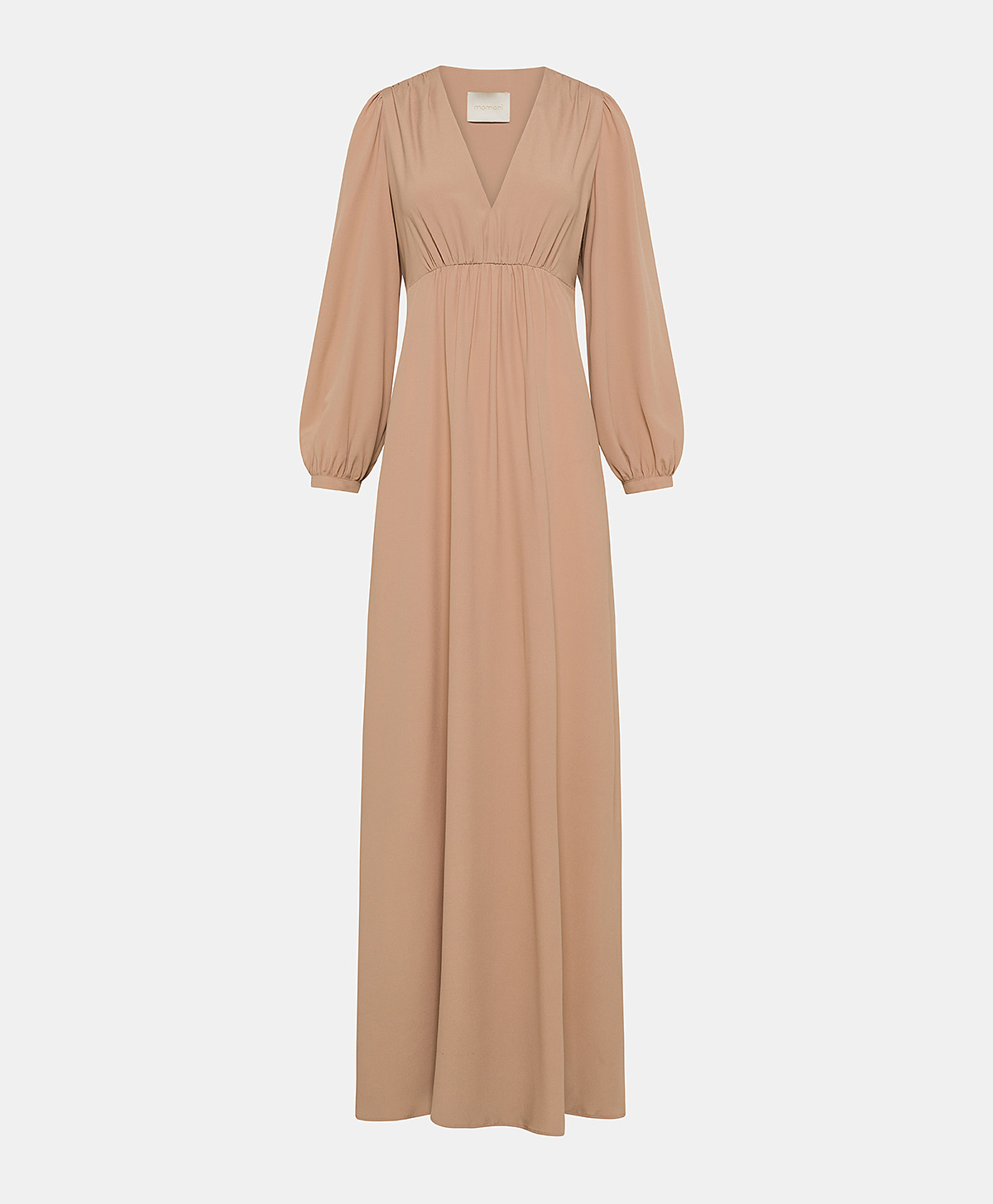 ARTEMISIA DRESS IN SOLID COLOUR ACETATE SILK  - NUDE - Momonì