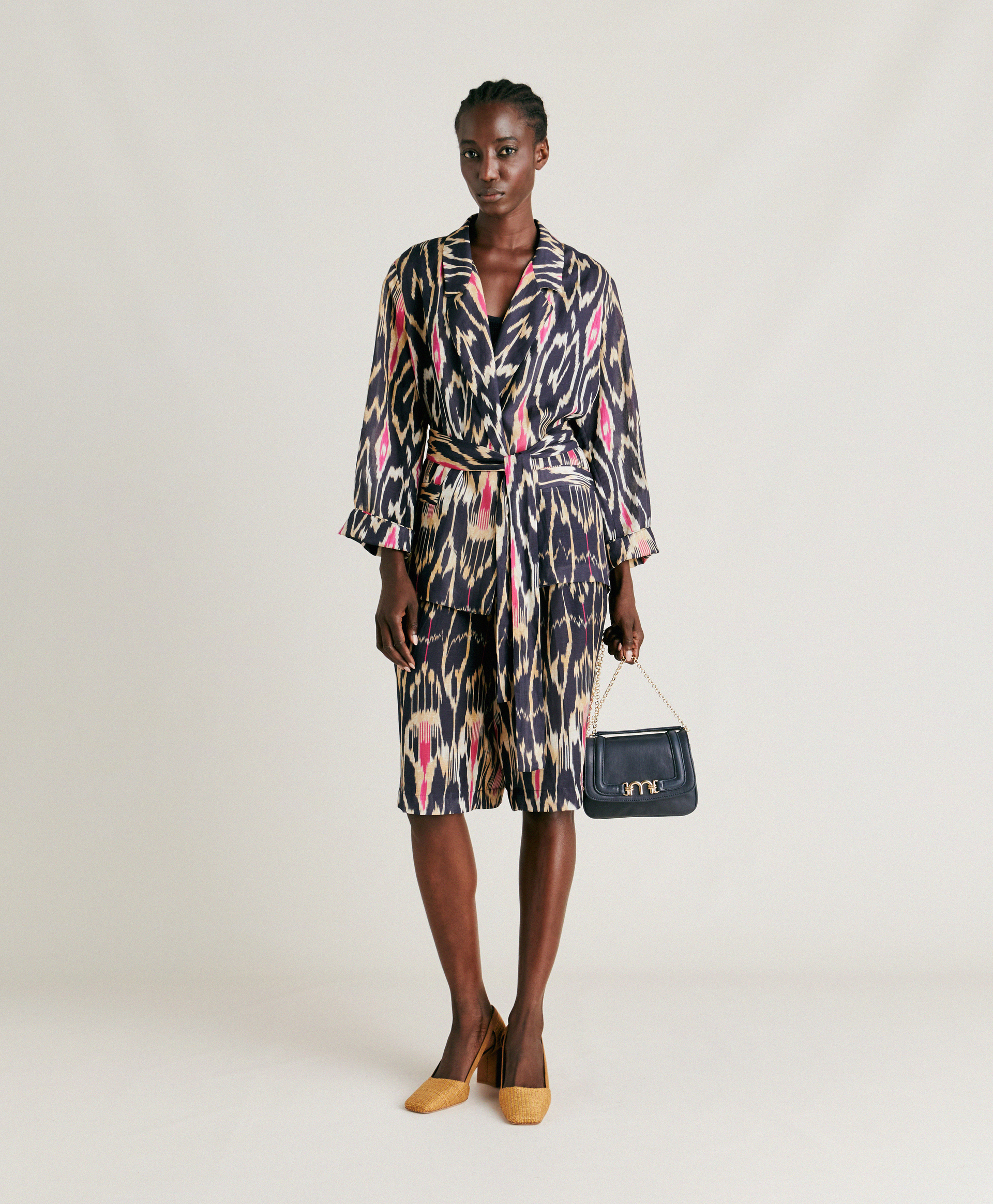 CRISTAL JACKET IN VISCOSE/LINEN - MULTICOLOR BLUE - Momonì