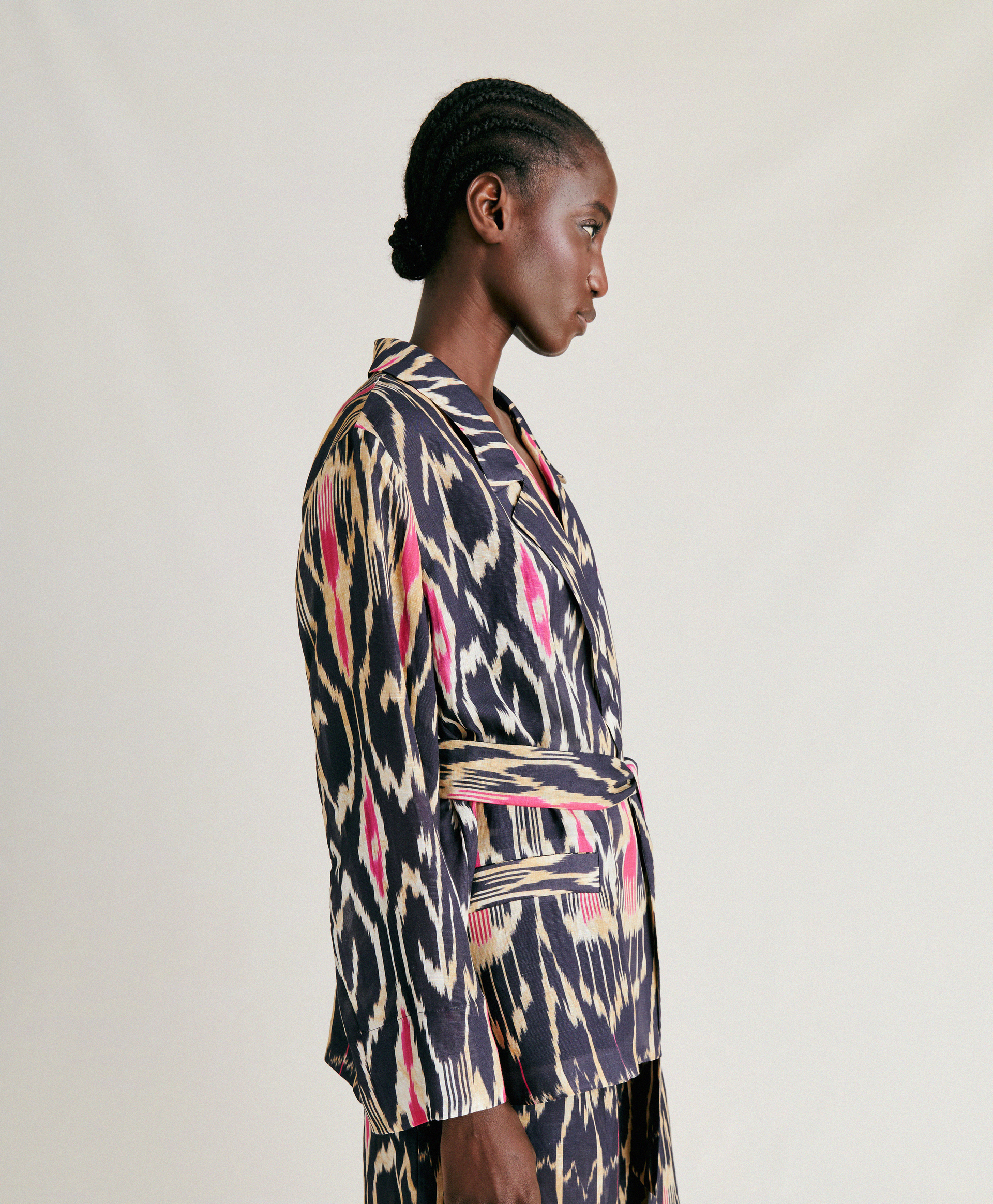CRISTAL JACKET IN VISCOSE/LINEN - MULTICOLOR BLUE - Momonì