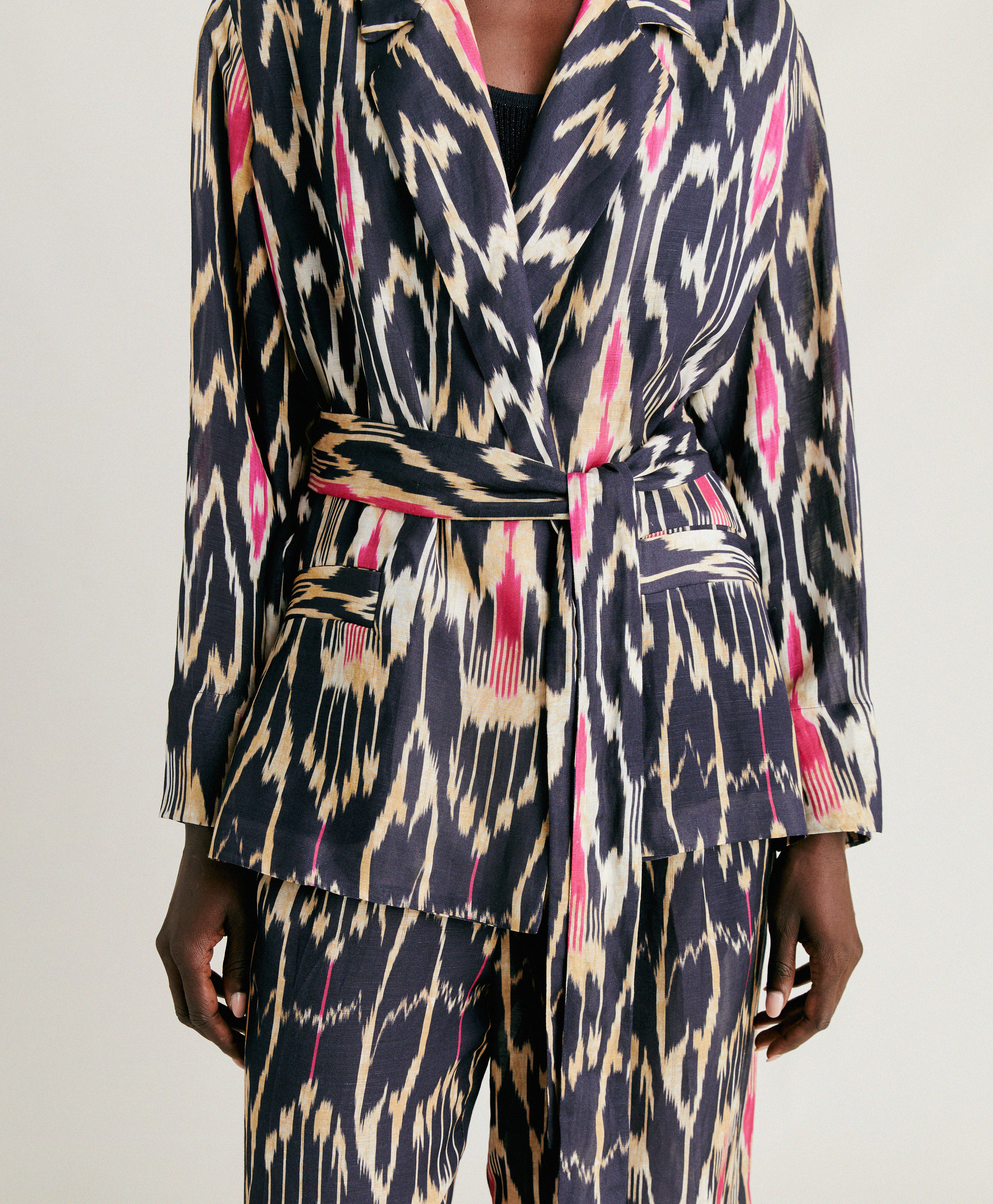CRISTAL JACKET IN VISCOSE/LINEN - MULTICOLOR BLUE - Momonì