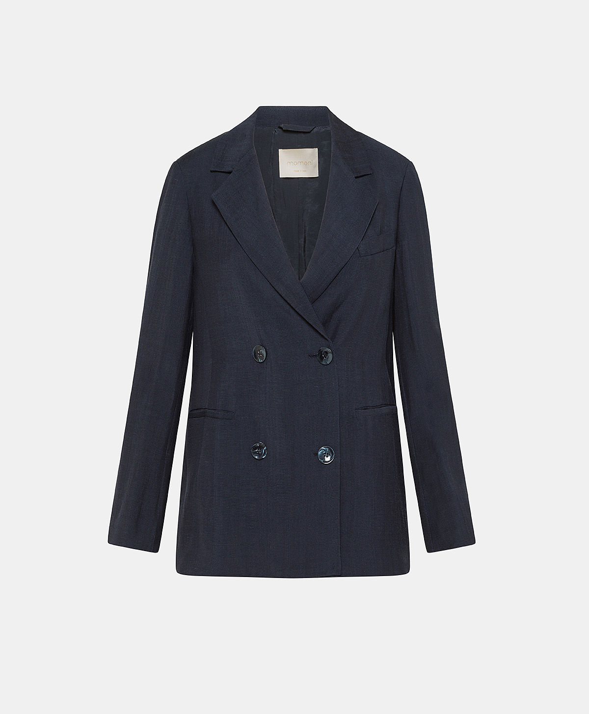 CLAIR JACKET IN ELEGANT VISCOSE LINEN - DARK BLUE - Clothing - Momonì