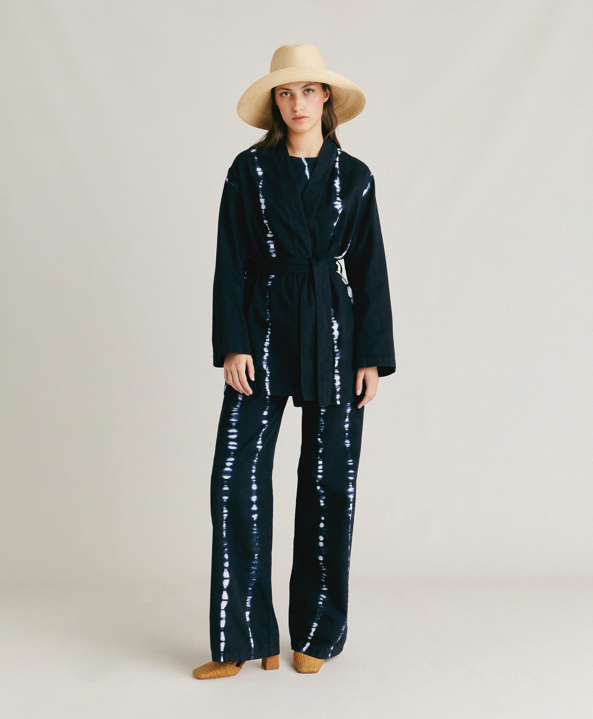 EUGENIE JACKET IN TIE&DYE GABARDINE - INK - Momonì