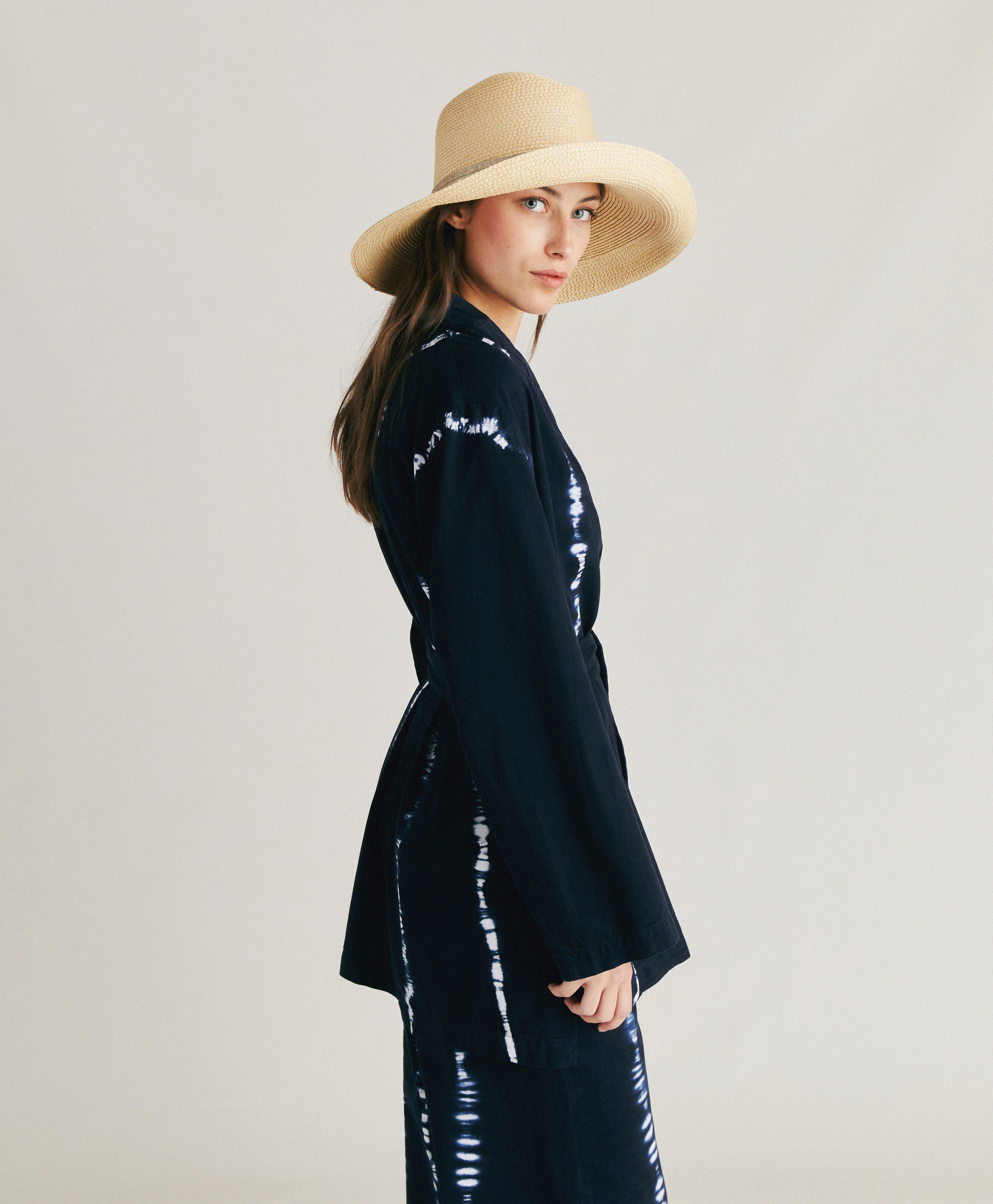 EUGENIE JACKET IN TIE&DYE GABARDINE - INK - Momonì