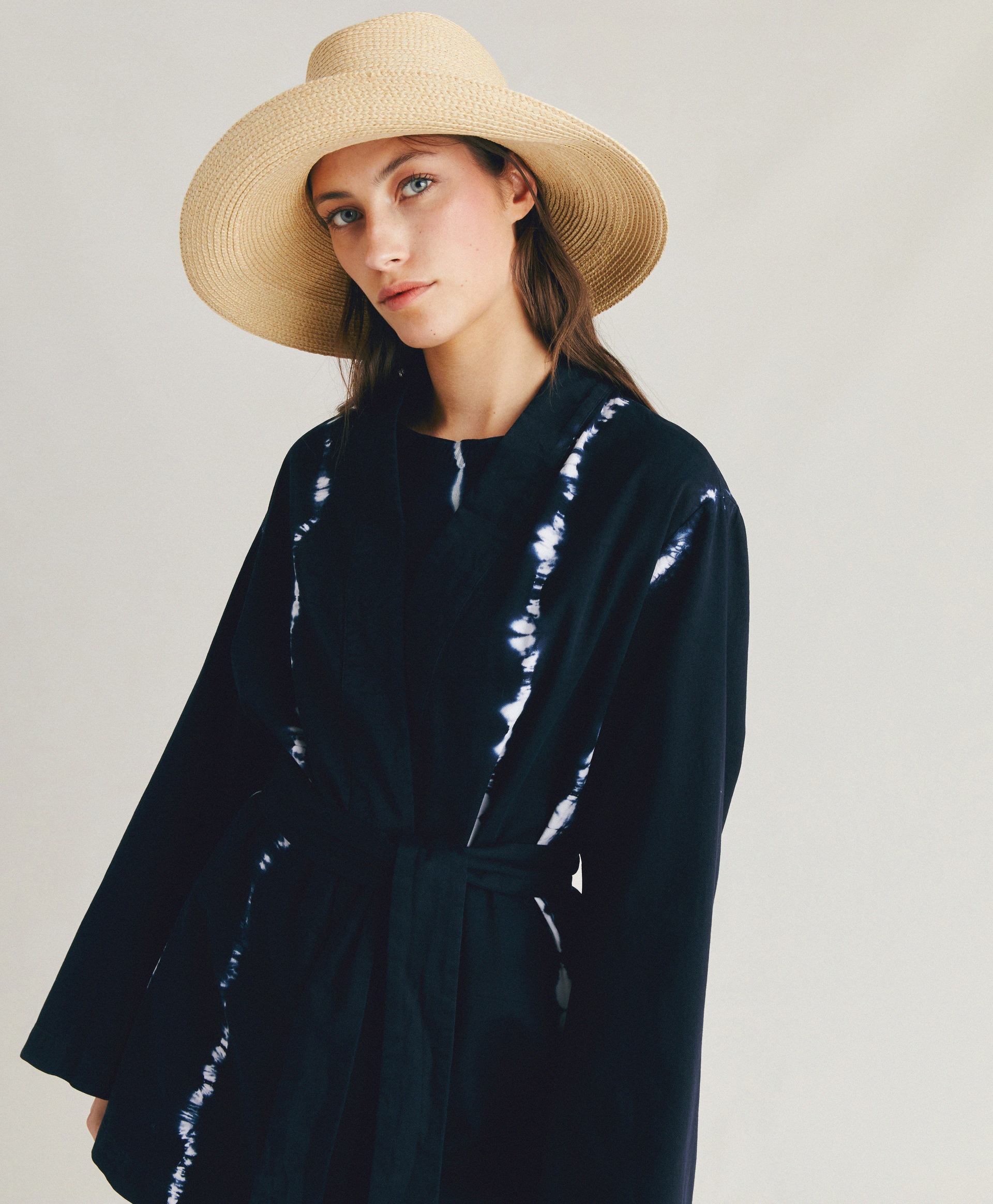 EUGENIE JACKET IN TIE&DYE GABARDINE - INK - Momonì
