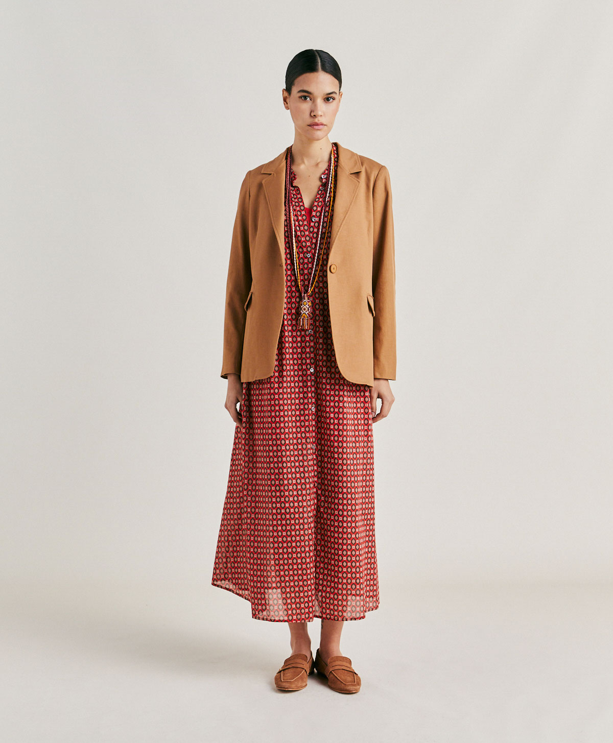 FUTURA JACKET IN STRETCH GABARDINE - CARAMEL - Momonì
