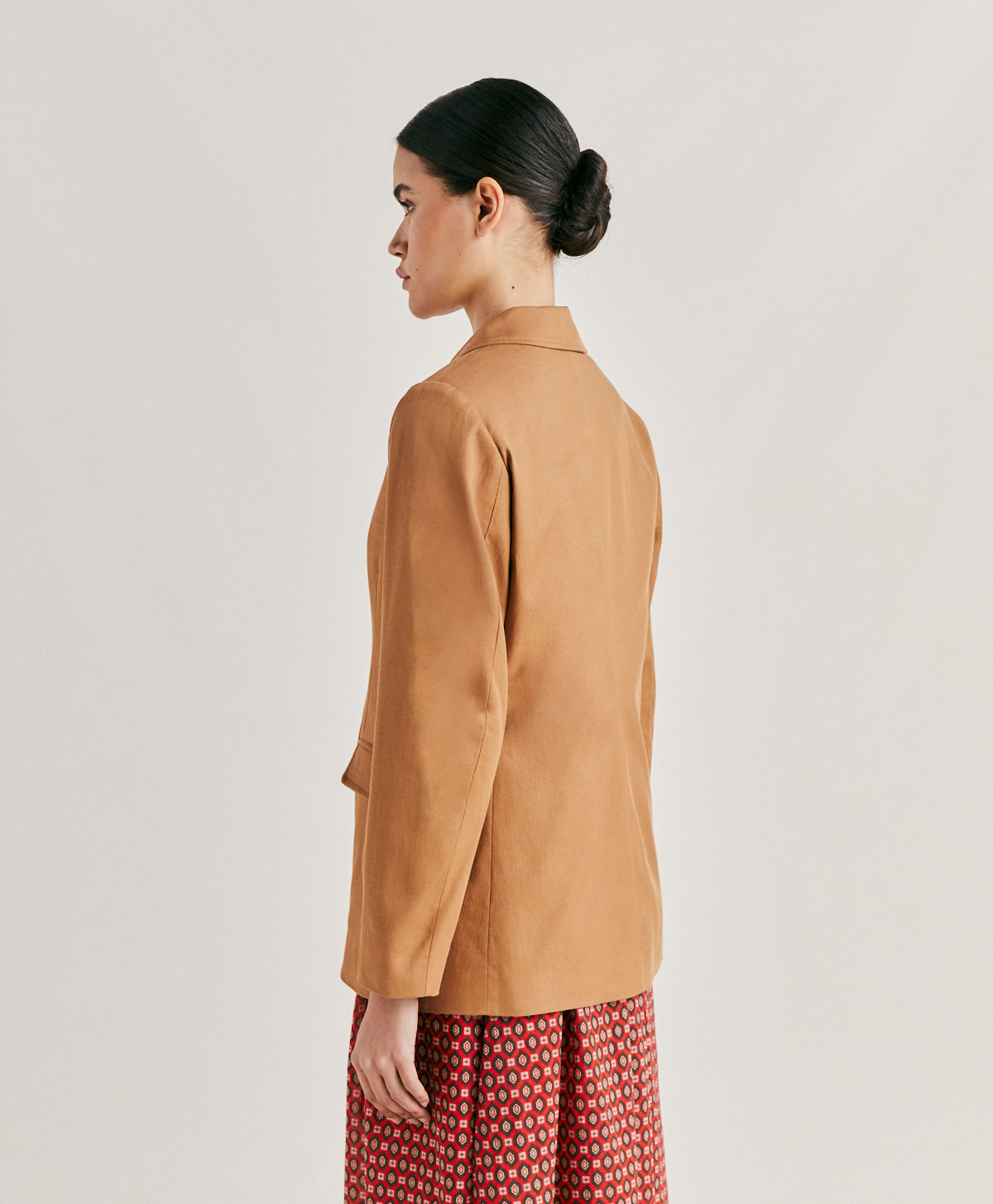 FUTURA JACKET IN STRETCH GABARDINE - CARAMEL - Momonì