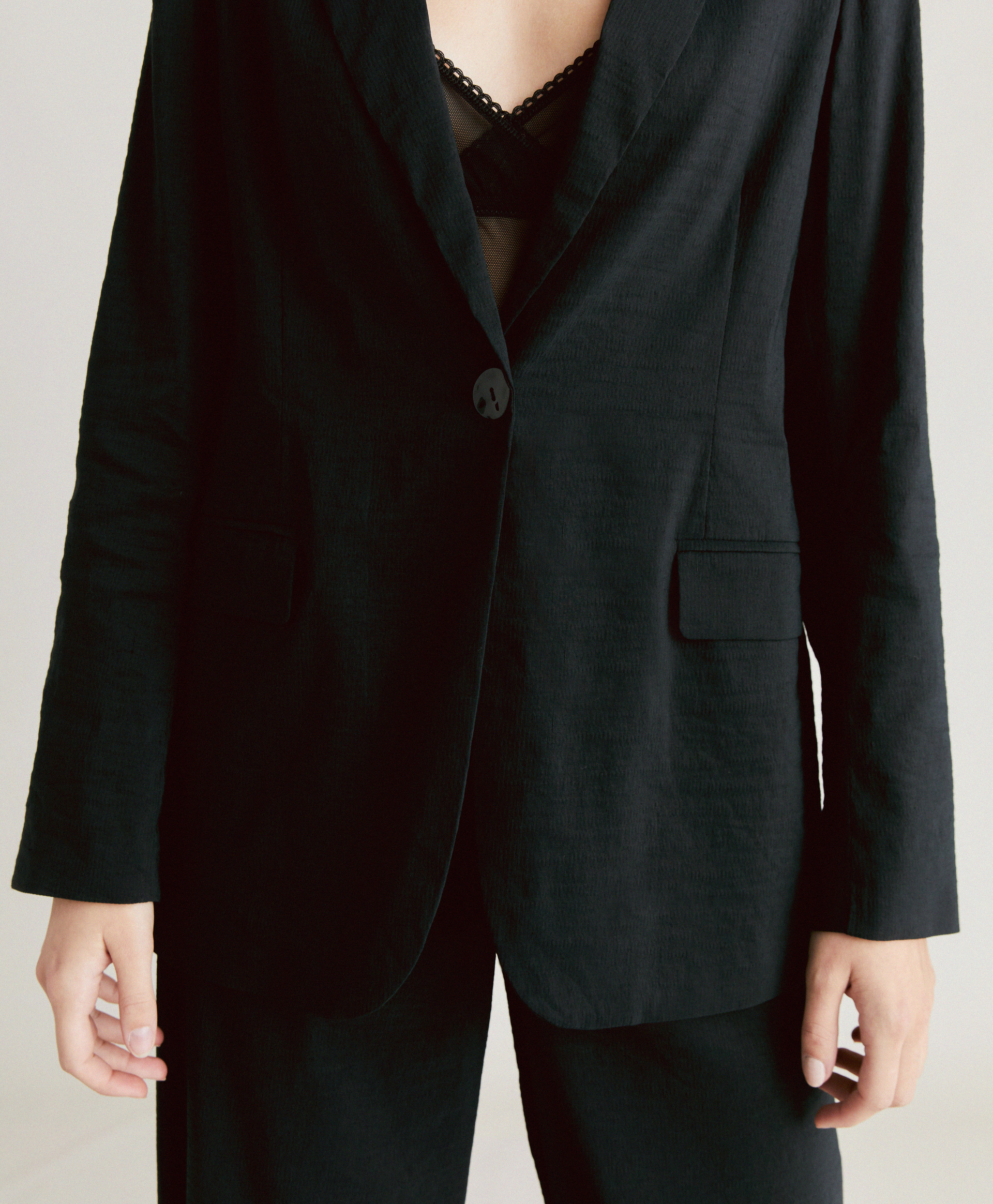 LUNEL JACKET IN COTTON LINEN - BLACK - Momonì