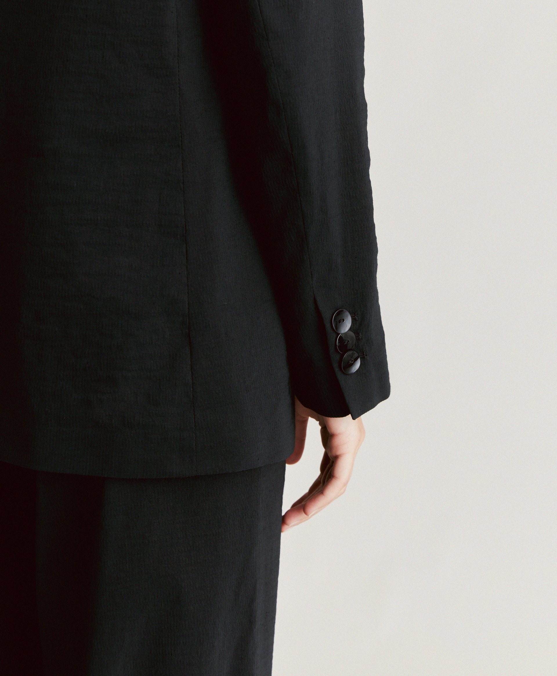LUNEL JACKET IN COTTON LINEN - BLACK - Momonì